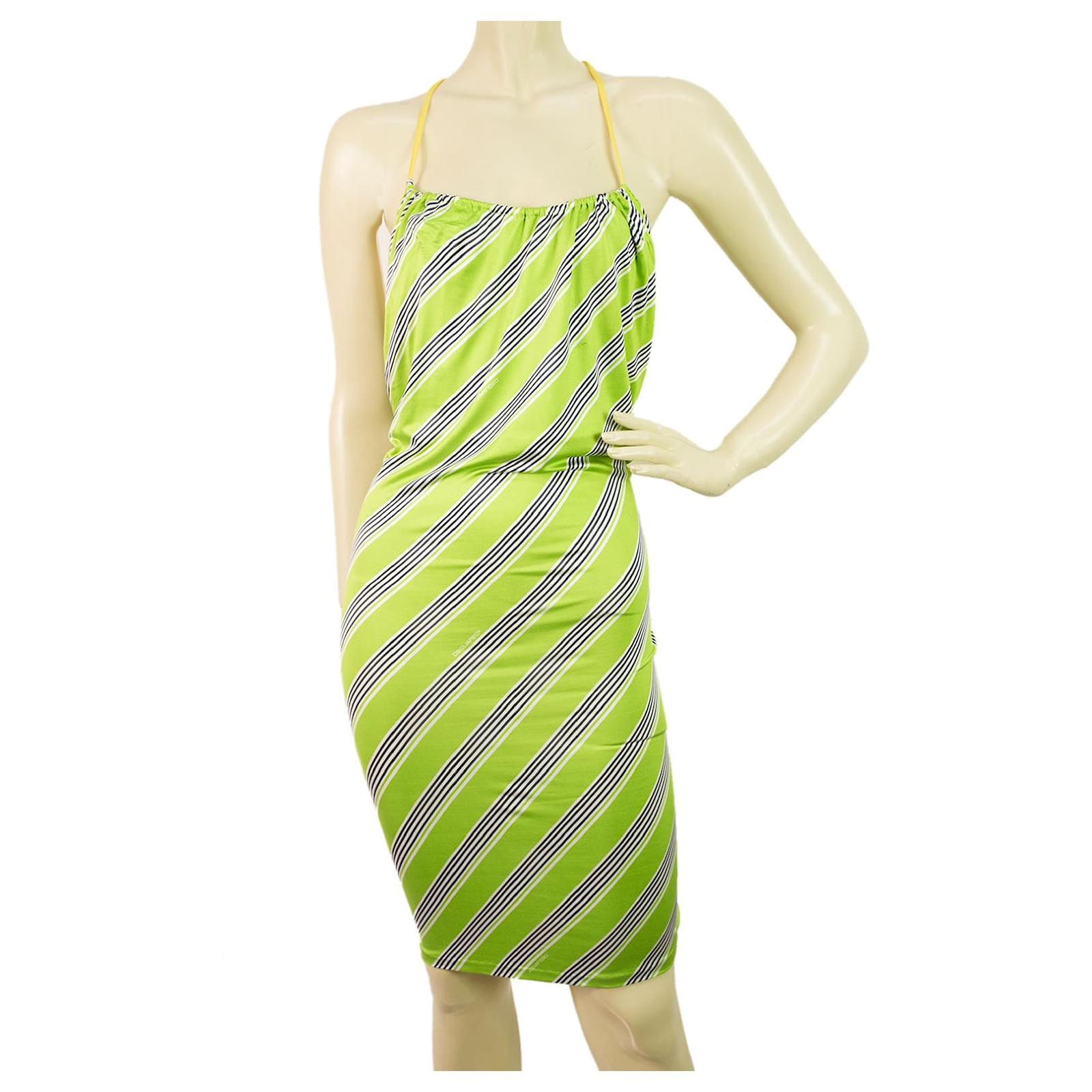Dsquared2 DSquared Stripped Exposed Back in Green, bianca, Mini abito estivo  blu e giallo - SzS Multicolore Viscosa ref.188801 - Joli Closet