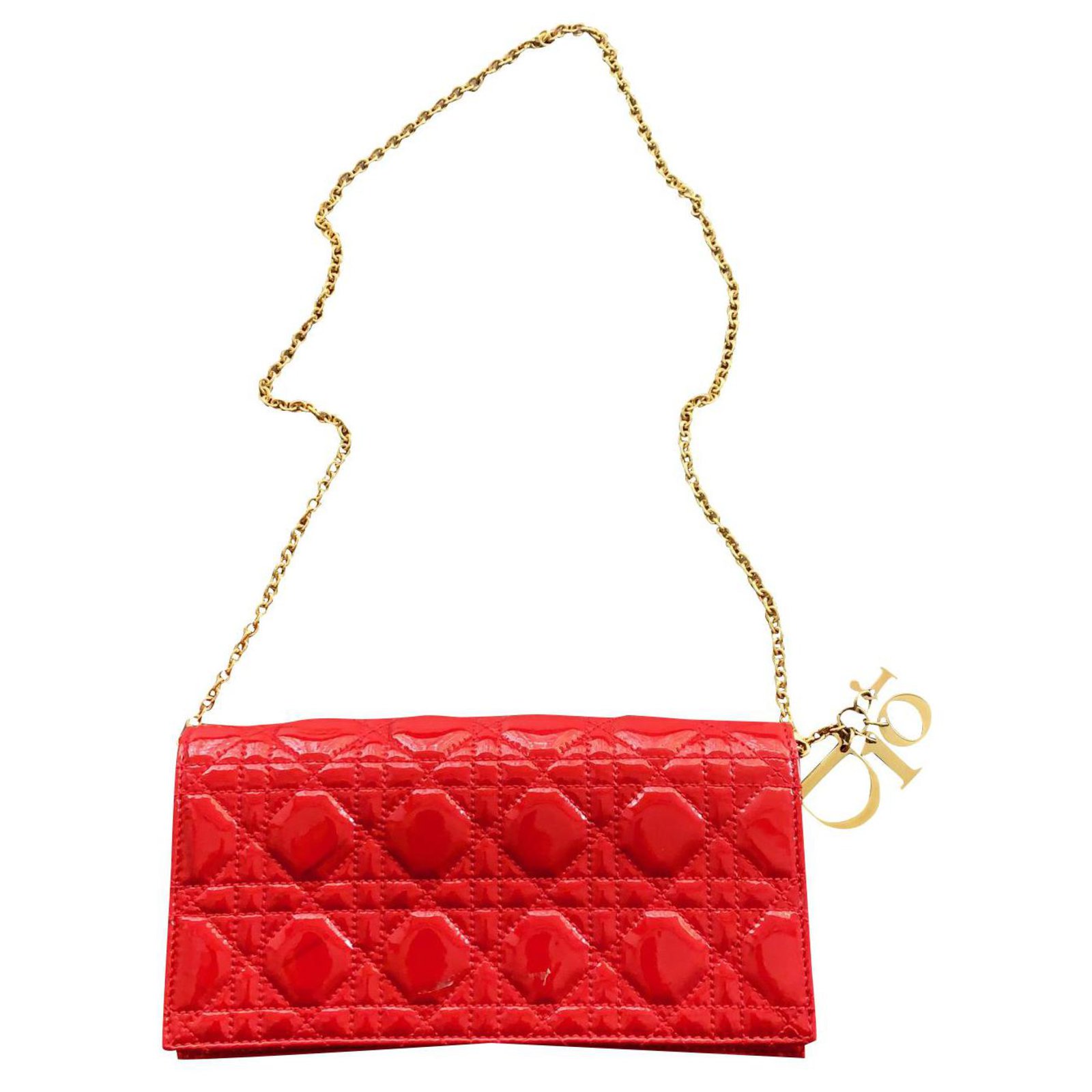 Christian Dior RED DIOR CLUTCH BAG 