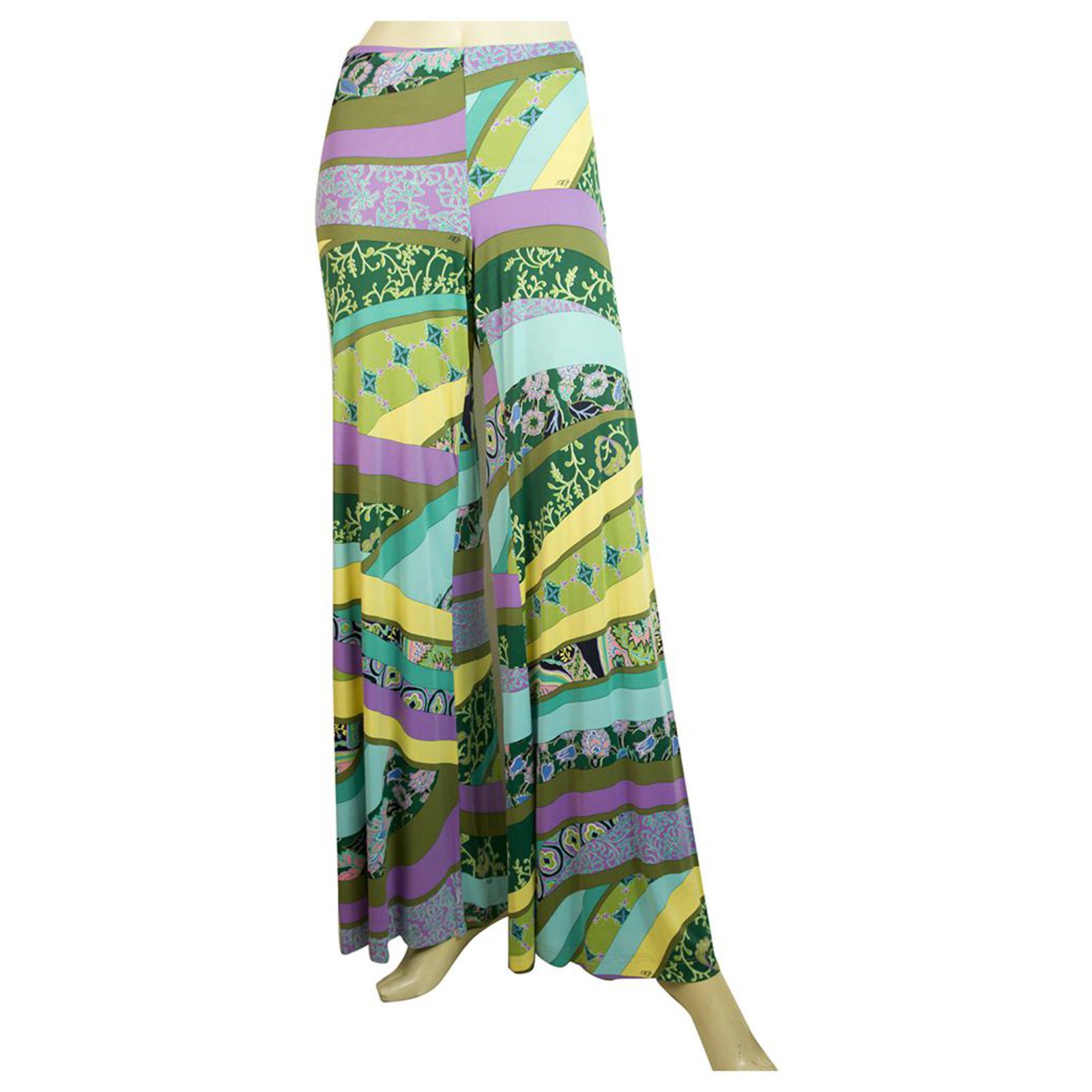 Pantaloni ETRO Pantaloni estivi in viscosa a gamba larga fantasia svasata multicolor Taglia 40 Multicolore ref.188841 Joli Closet