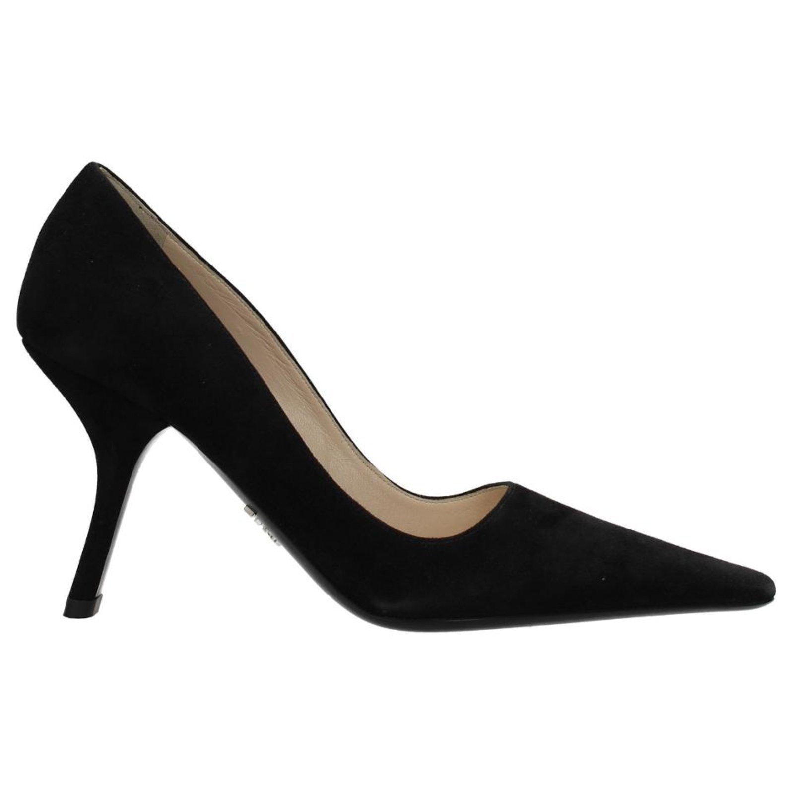 prada black suede pumps