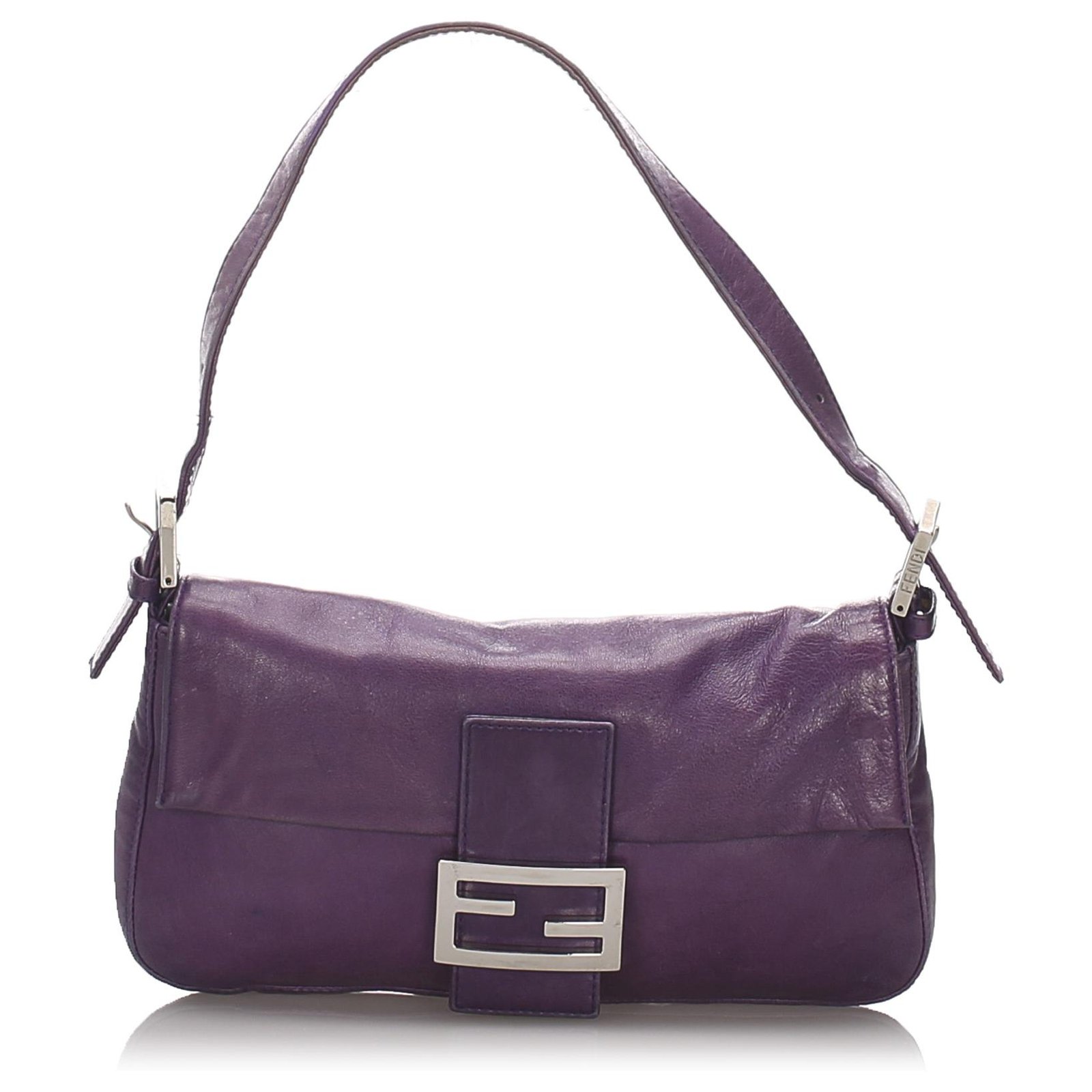 Fendi Purple Leather Mamma Baguette Pony-style calfskin ref.189289 - Joli  Closet