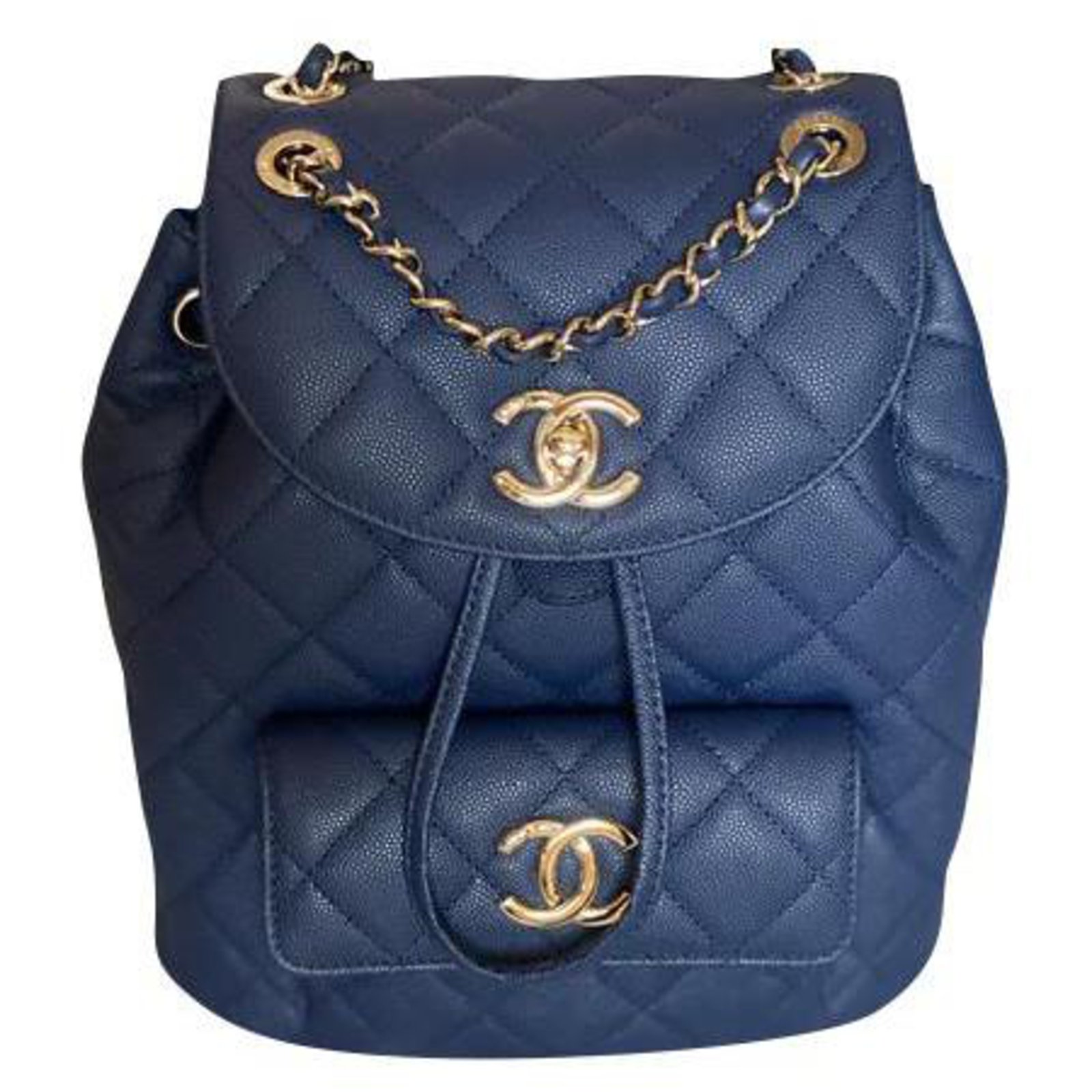Chanel NEW Duma 20C backpack Blue Leather ref.189385 - Joli Closet