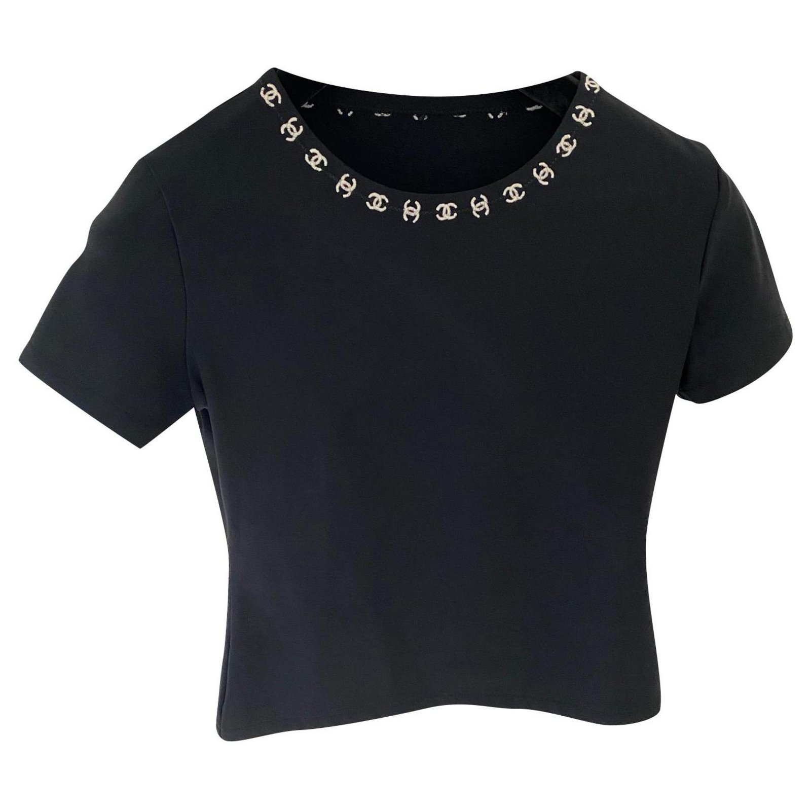 Chanel Tops Black White Elastane Polyamide ref.189438 - Joli Closet