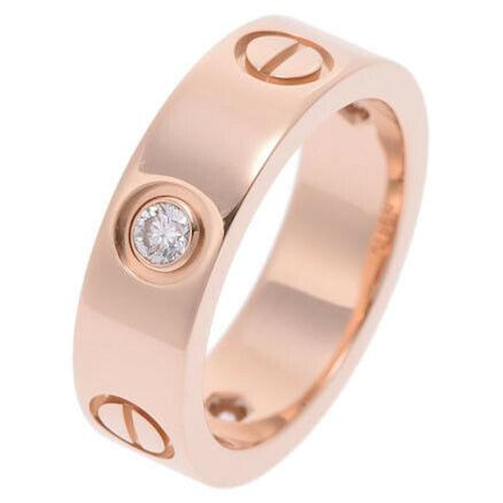 Anello con mezzo diamante Cartier # 49 D'oro Oro rosa ref.189583 - Joli  Closet