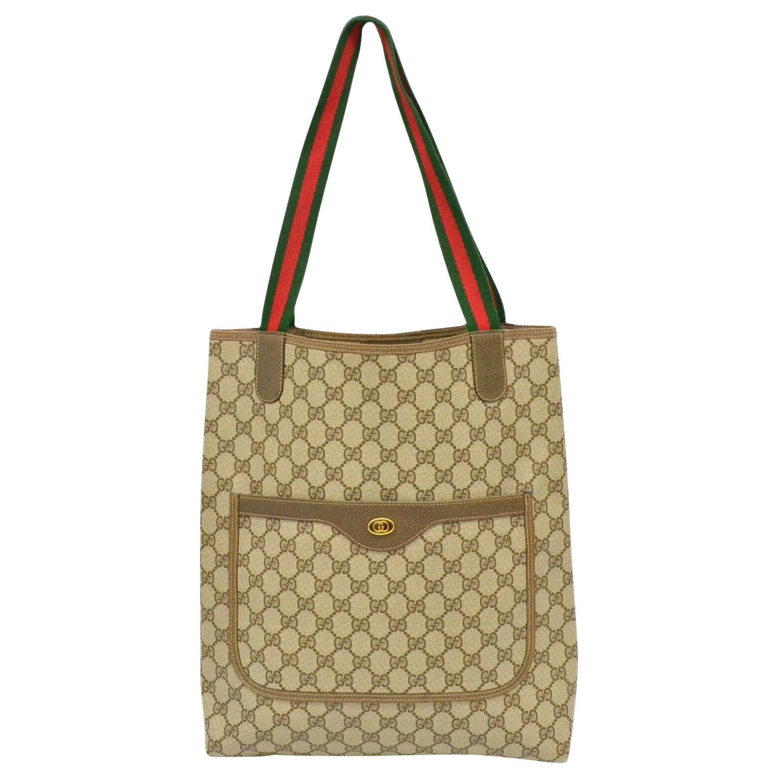 gucci vintage canvas shoulder bag