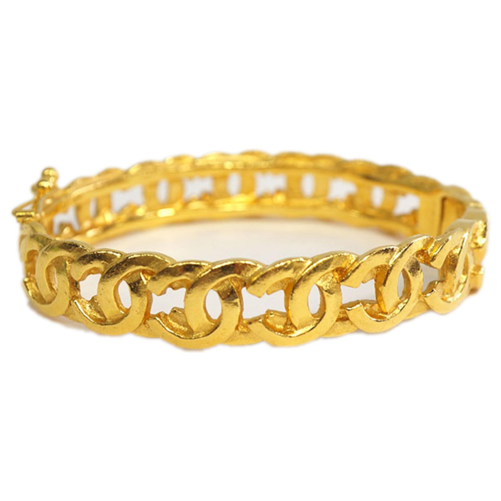 Chanel CC in circles gold plated bracelet 1982  ASL3996  LuxuryPromise