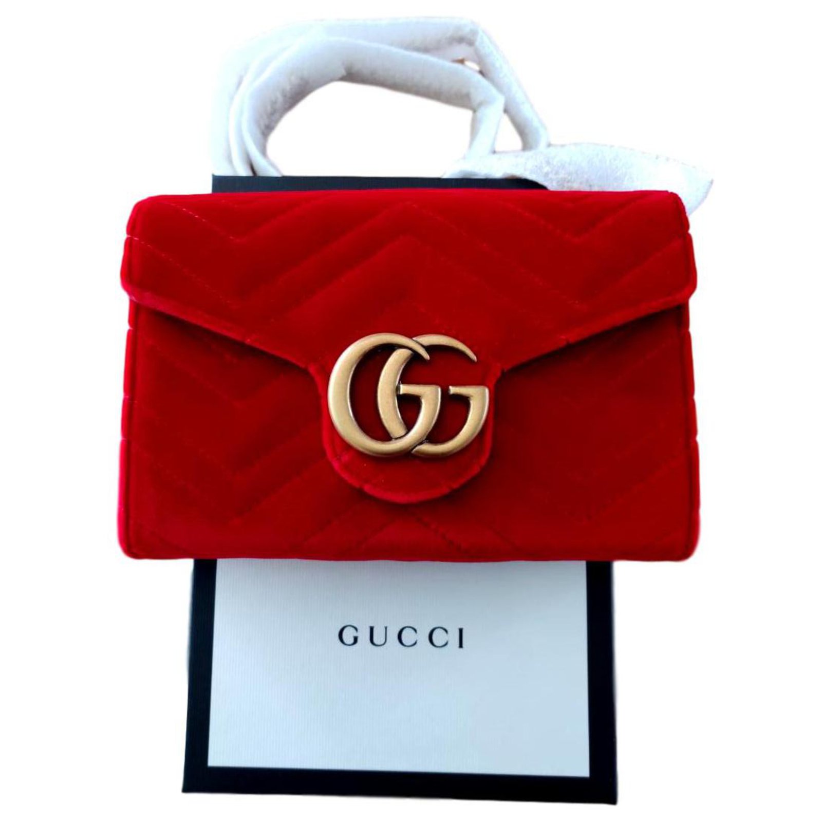 gucci marmont velvet wallet on chain