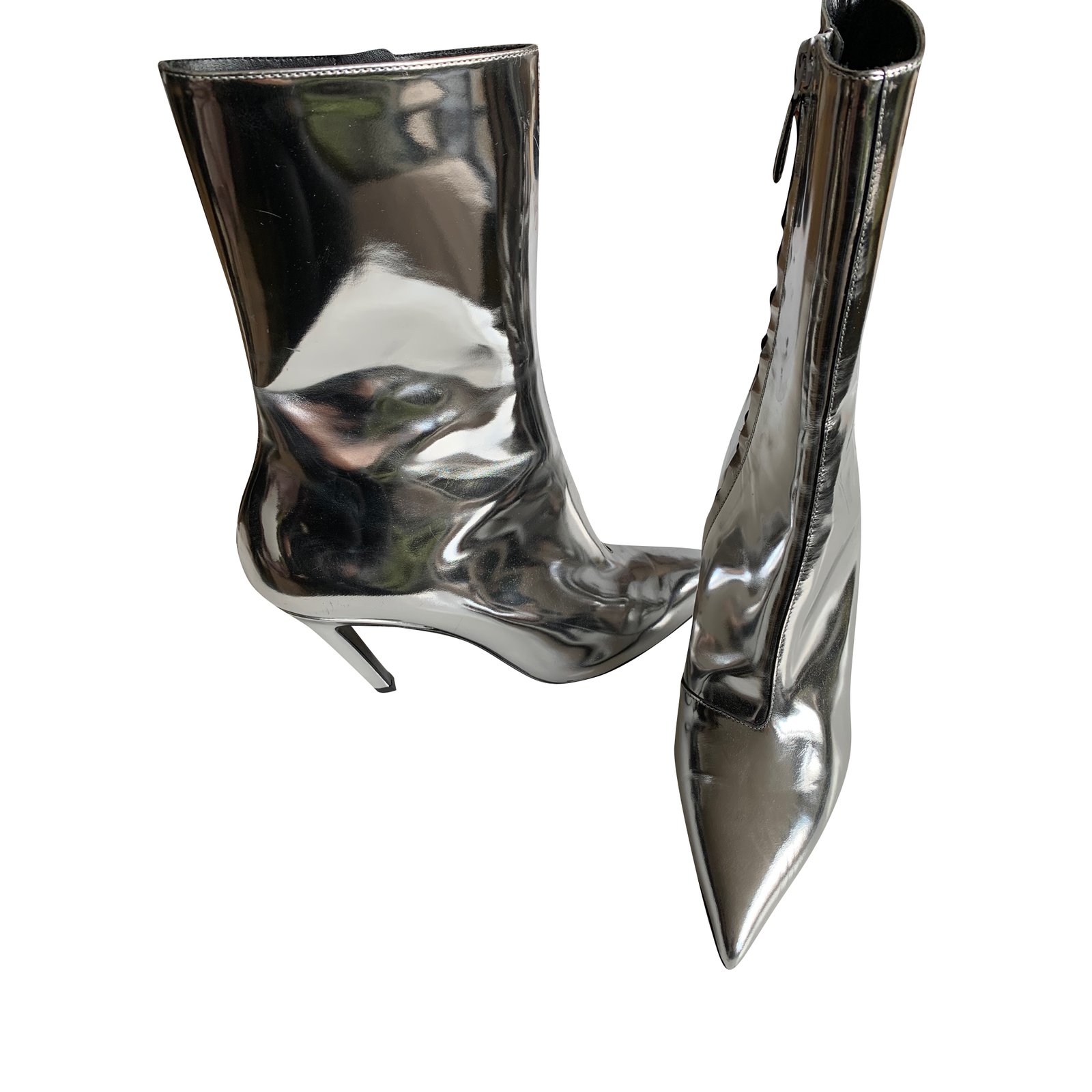 Silver Cagole heeled ankle boots Balenciaga  Vitkac KR