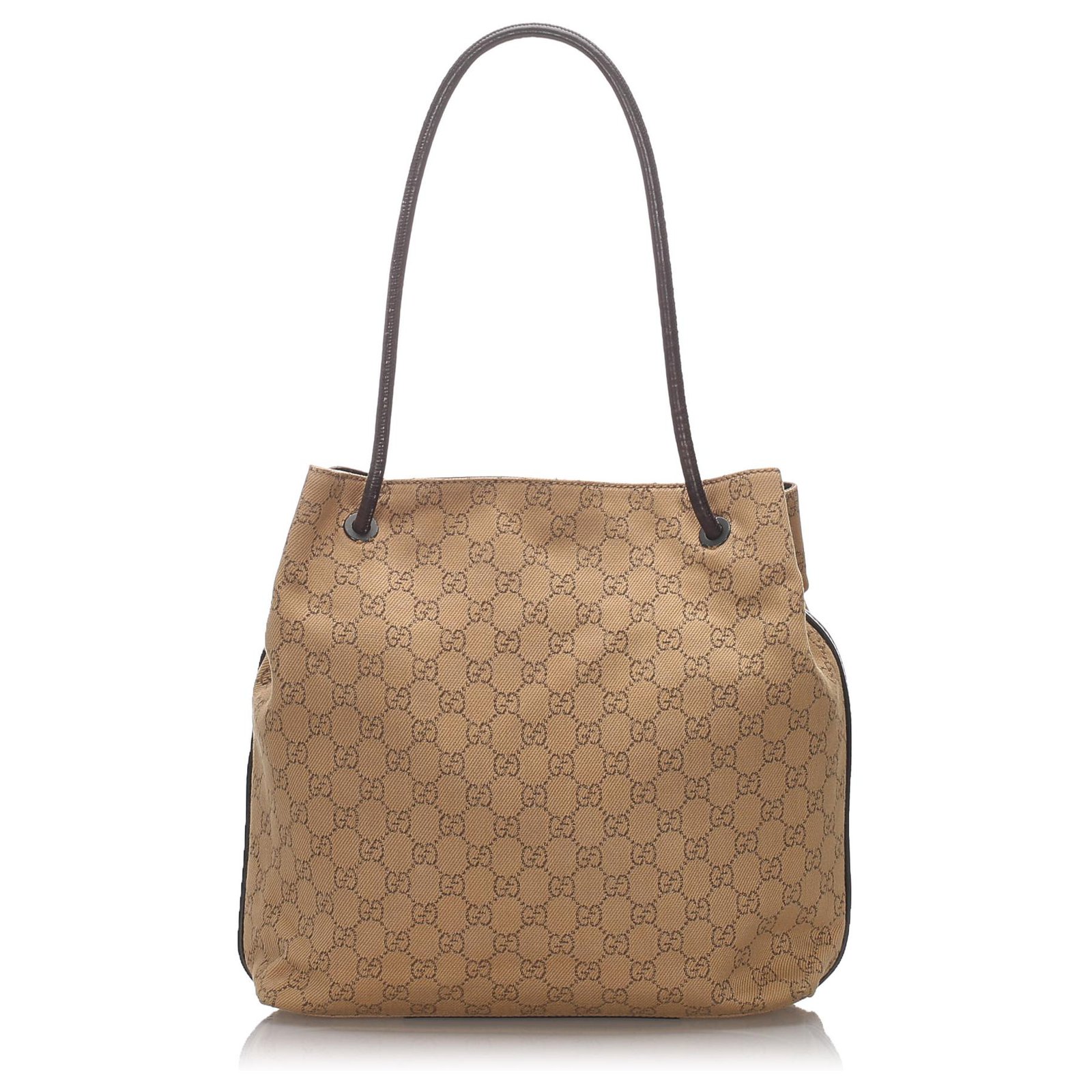 Gucci Brown GG Canvas Gifford Tote Bag Light brown Dark brown Leather ...