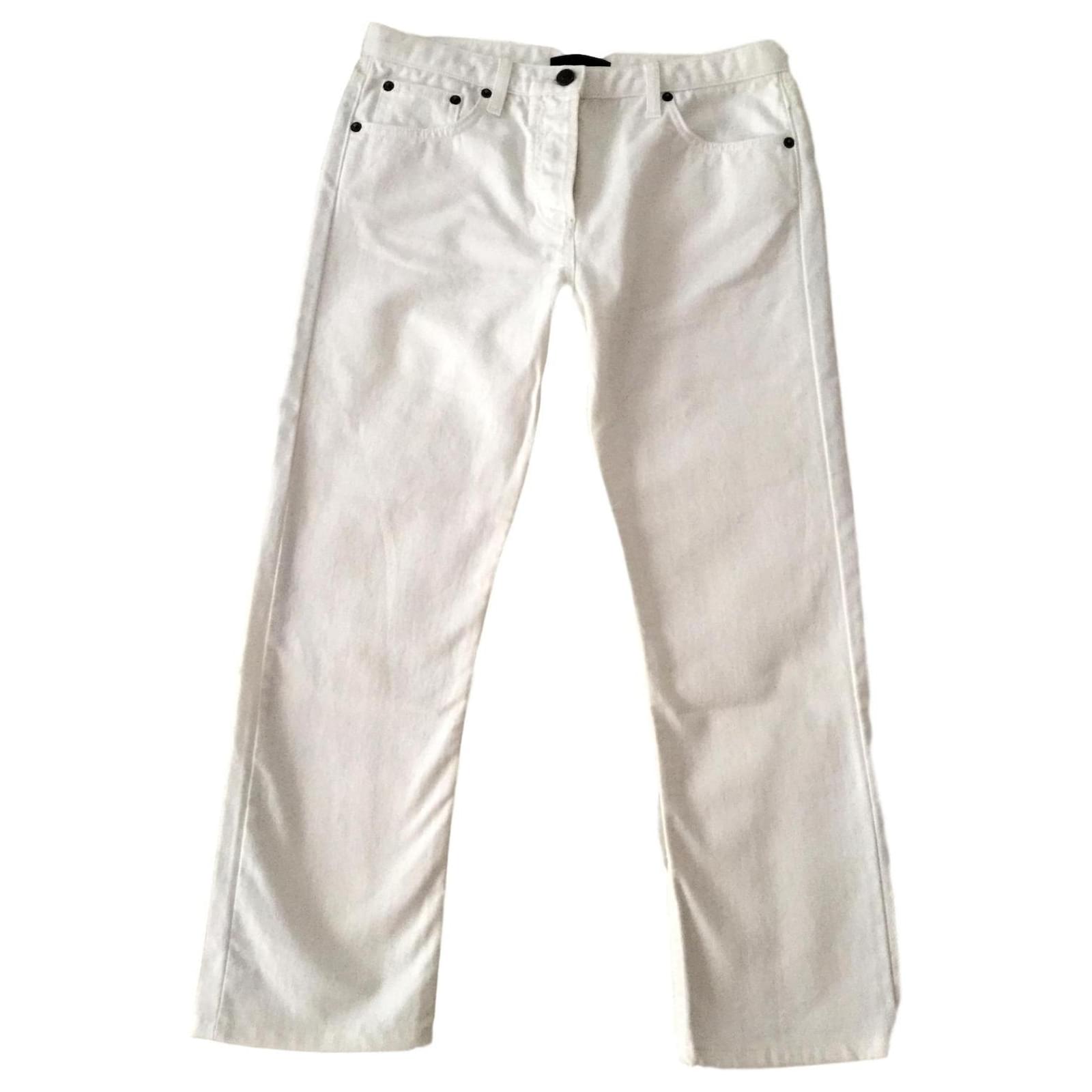 The row jeans Viscose Blanc cassé ref.190124 Joli Closet