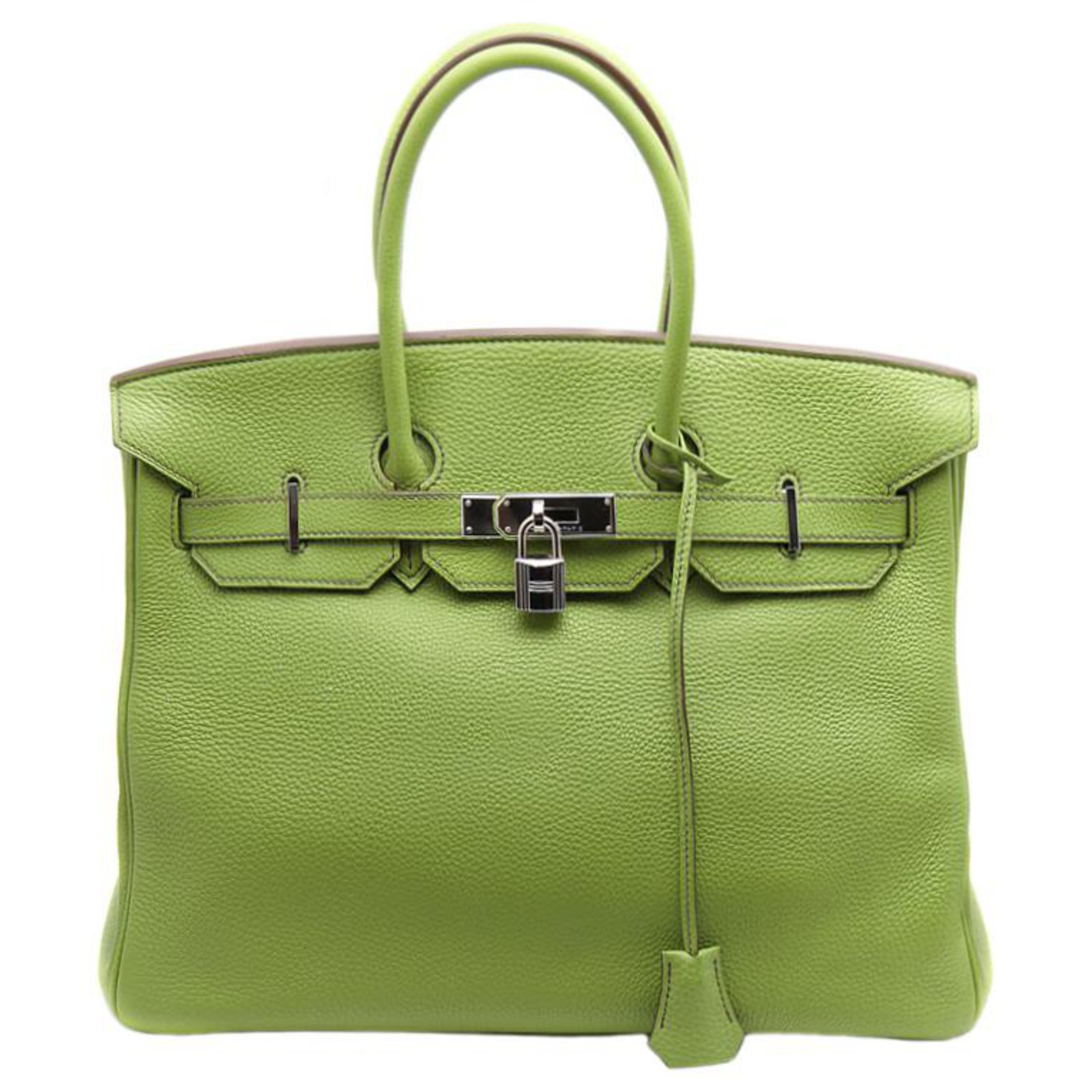 Hermes Womens Vert Anis Green Gold Hardware Togo Leather 35 cm Birkin  Handbag