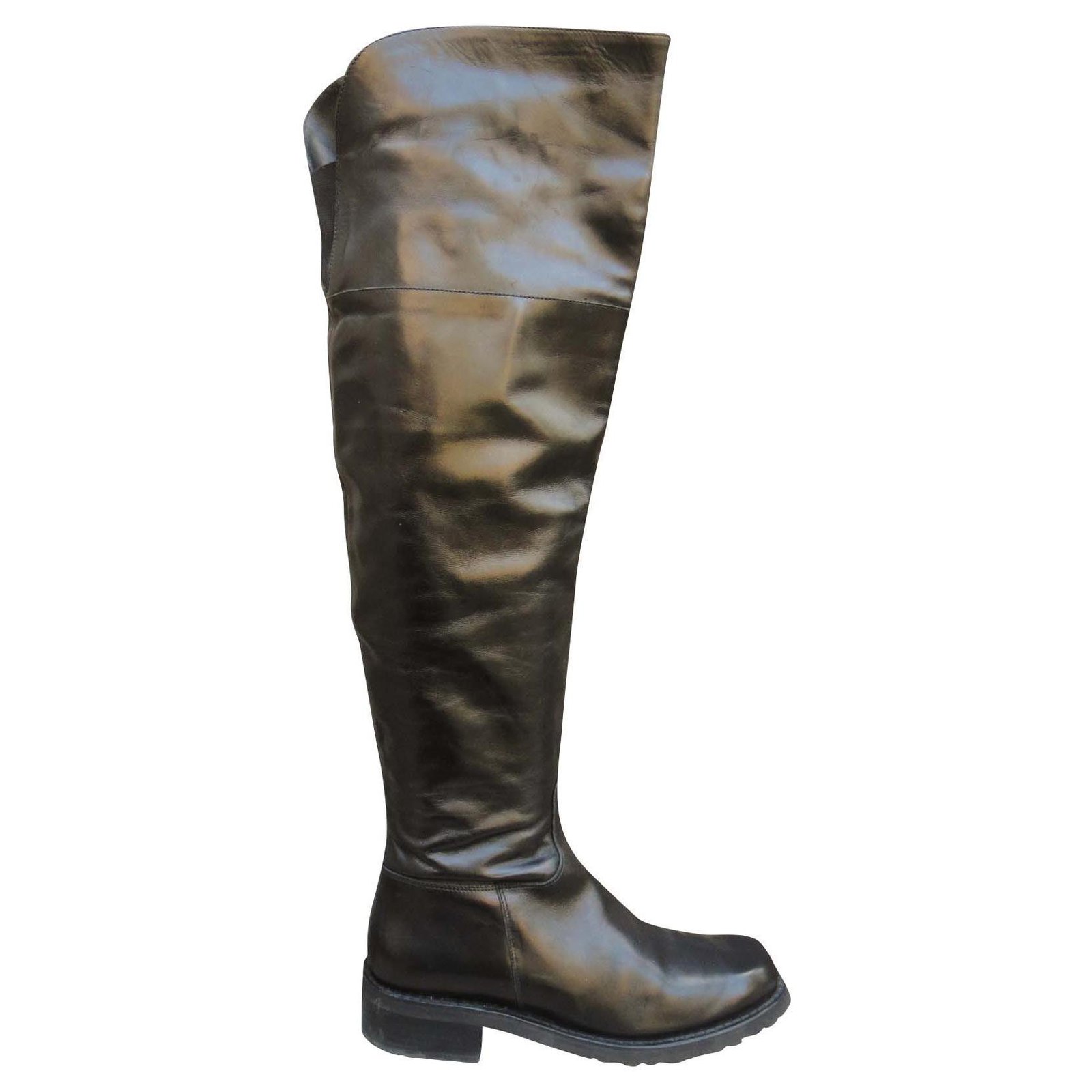 leather thigh high boots uk