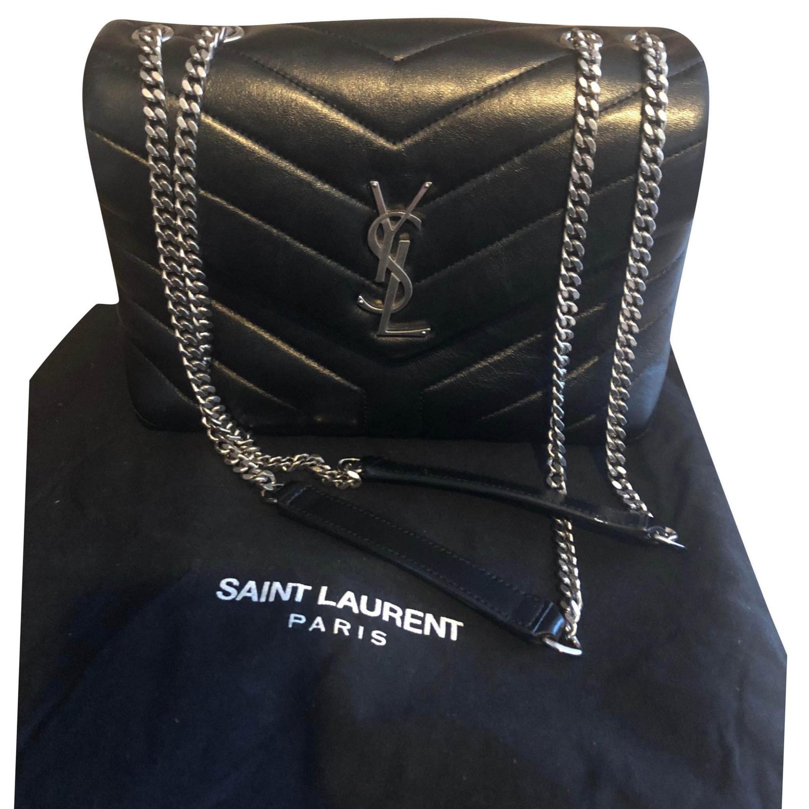 fool Novelist longitude Yves Saint Laurent Saint Laurent Loulou small Black Leather ref.190677 -  Joli Closet