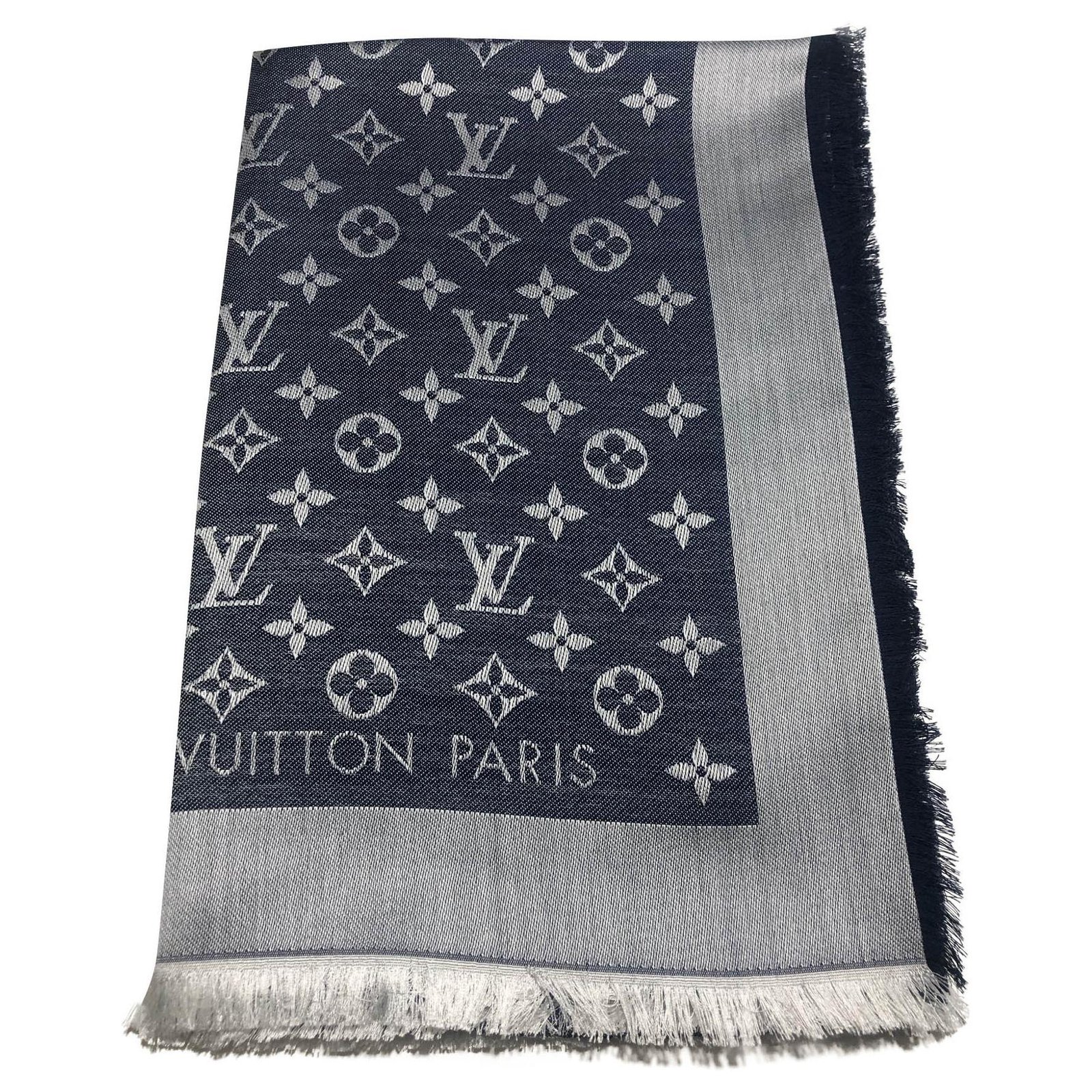lv monogram denim shawl