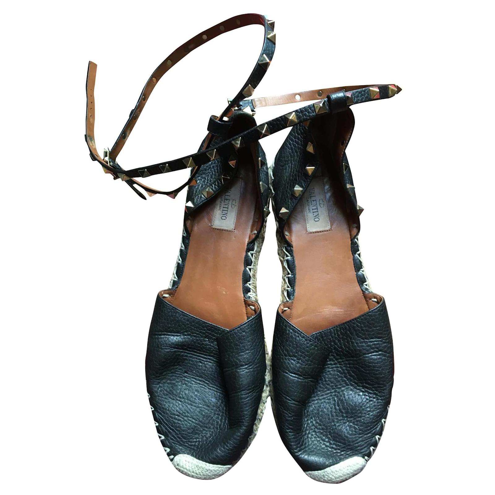 valentino leather espadrilles