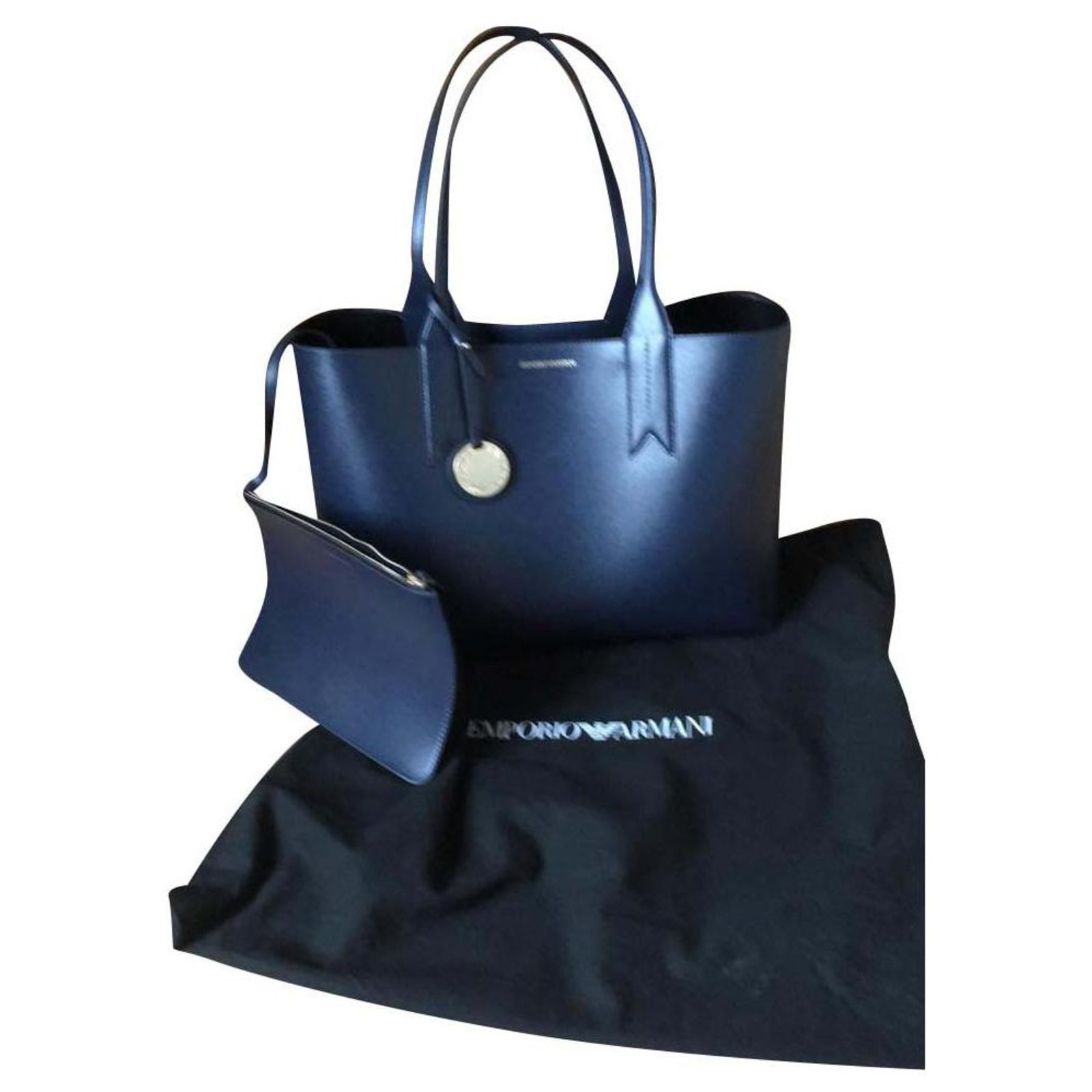 Emporio Armani Synthetic Handbag in Dark Blue Womens Tote bags Emporio Armani Tote bags Blue 