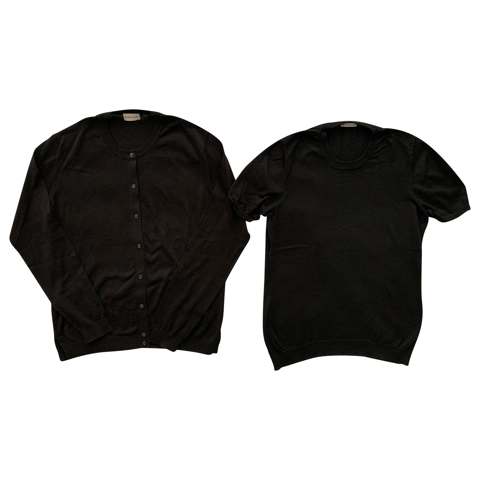 Moncler Black cotton twin-set Knitwear 