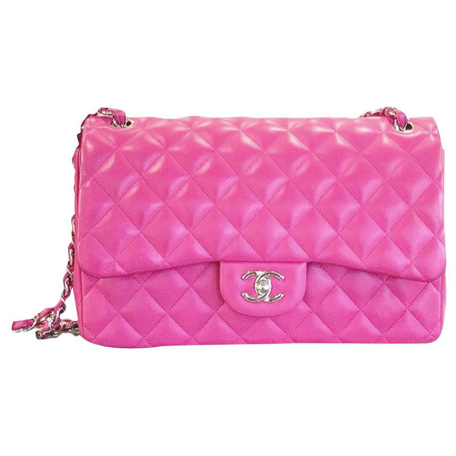Timeless Chanel Pink lambskin Jumbo classic flap bag Leather ref.191521 -  Joli Closet