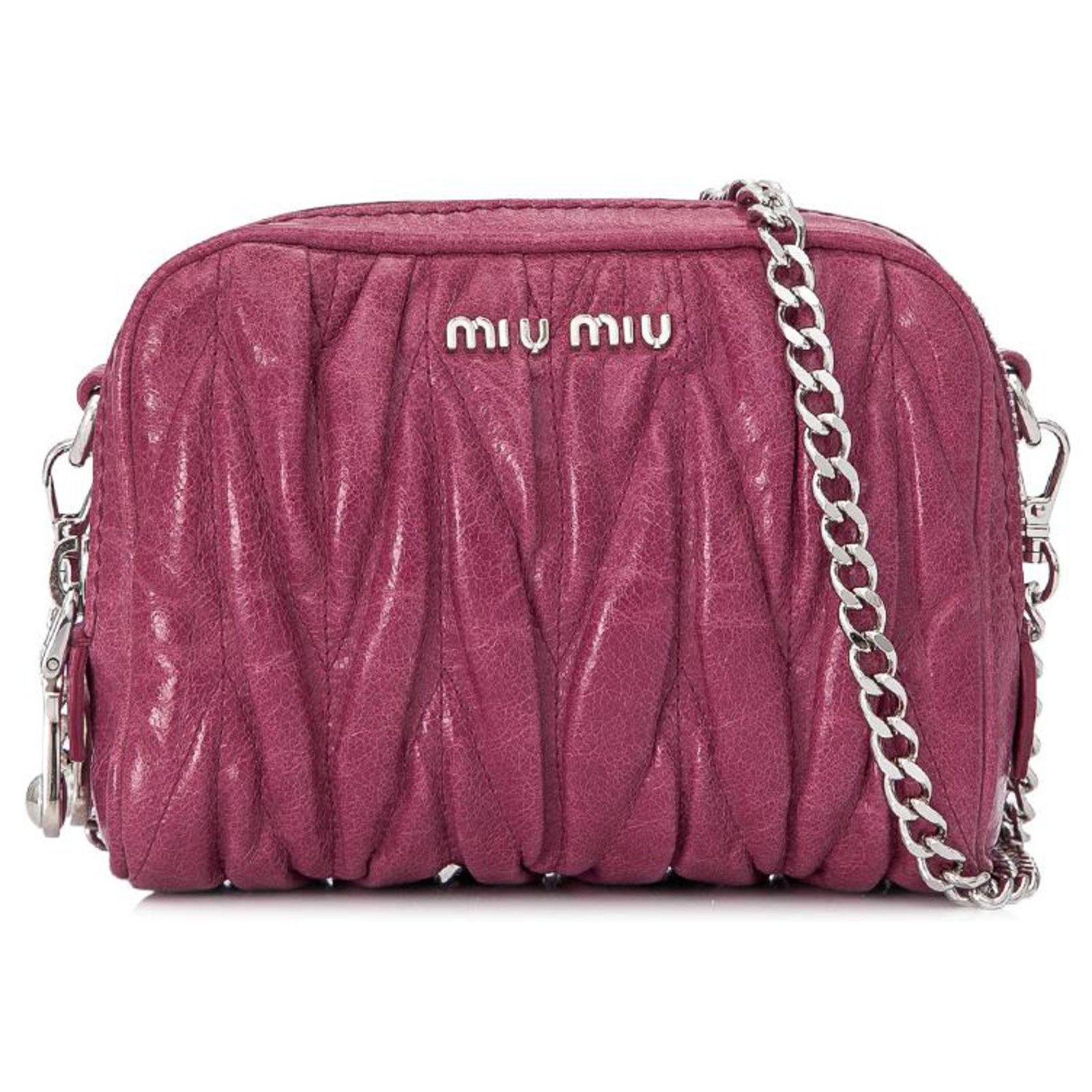 Miu Miu Pink Quilted Leather Crossbody Bag