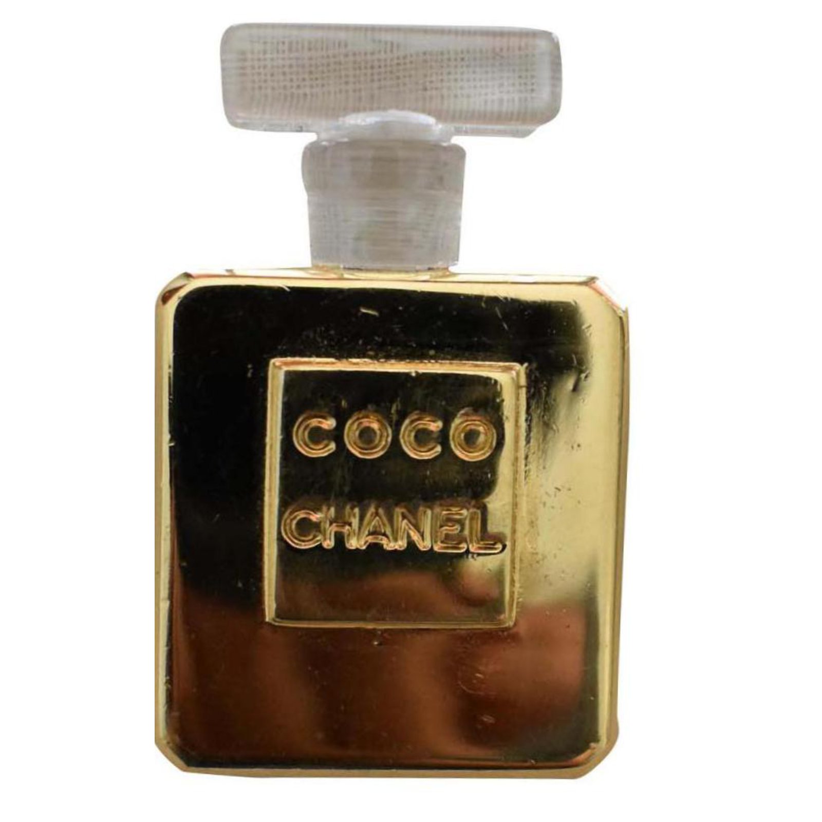 Chanel One Chanel Perfume Bottle Coco Gold Acrylic Clip On Earring Earrings Metal Golden Ref Joli Closet