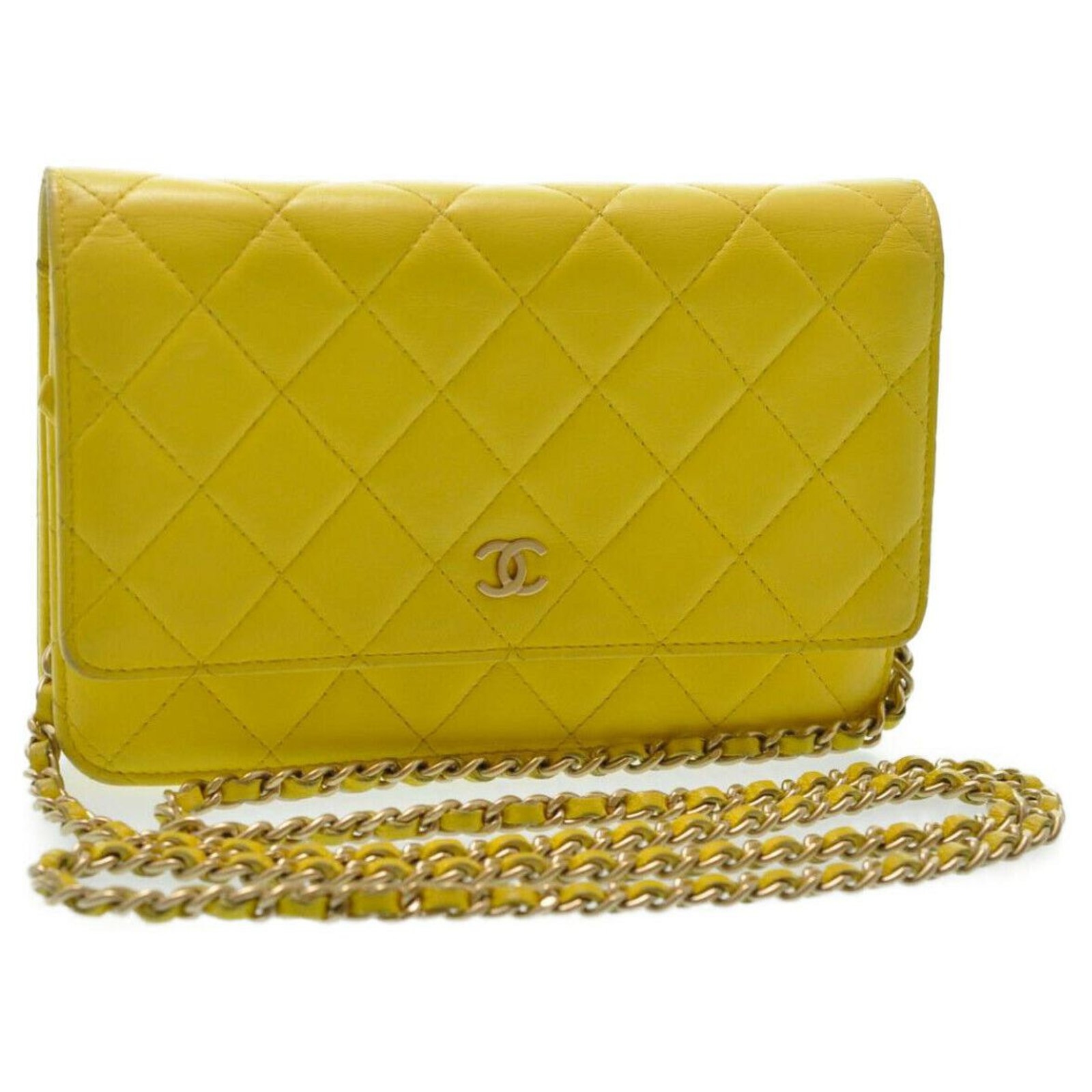 Chanel Wallet on Chain Yellow Leather ref.191846 - Joli Closet