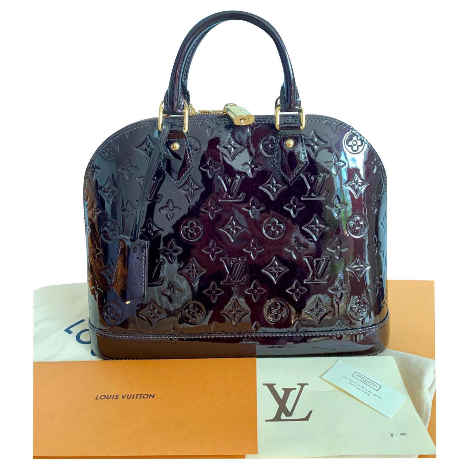 Louis Vuitton ​Houston Amarante Vernis Leather Tote Bag on SALE