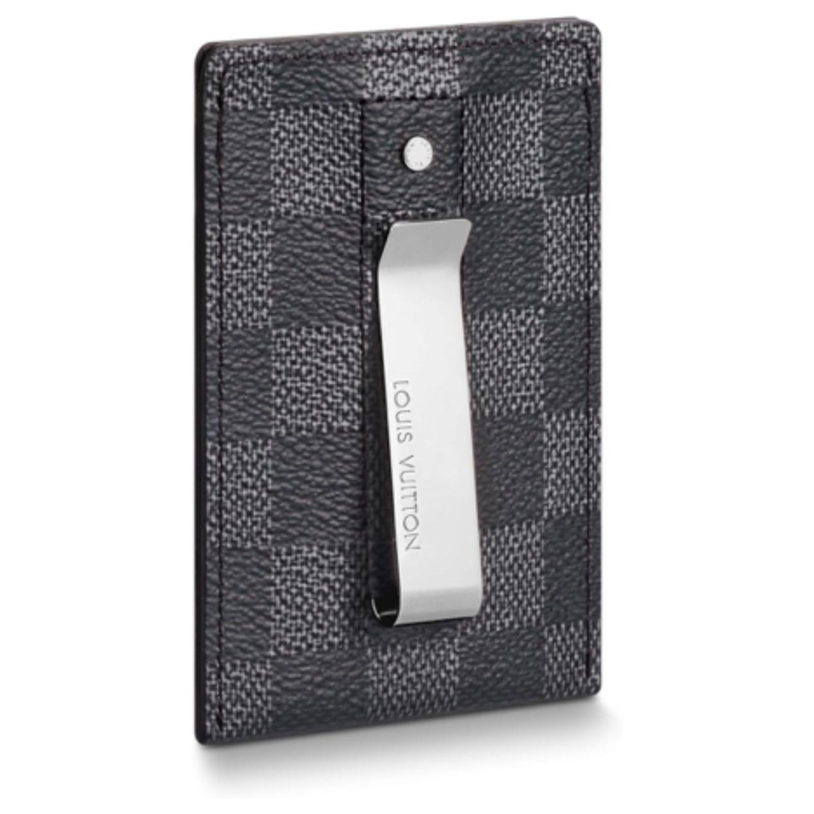 Louis Vuitton Damier Pince Card Holder with Bill Clip, Grey