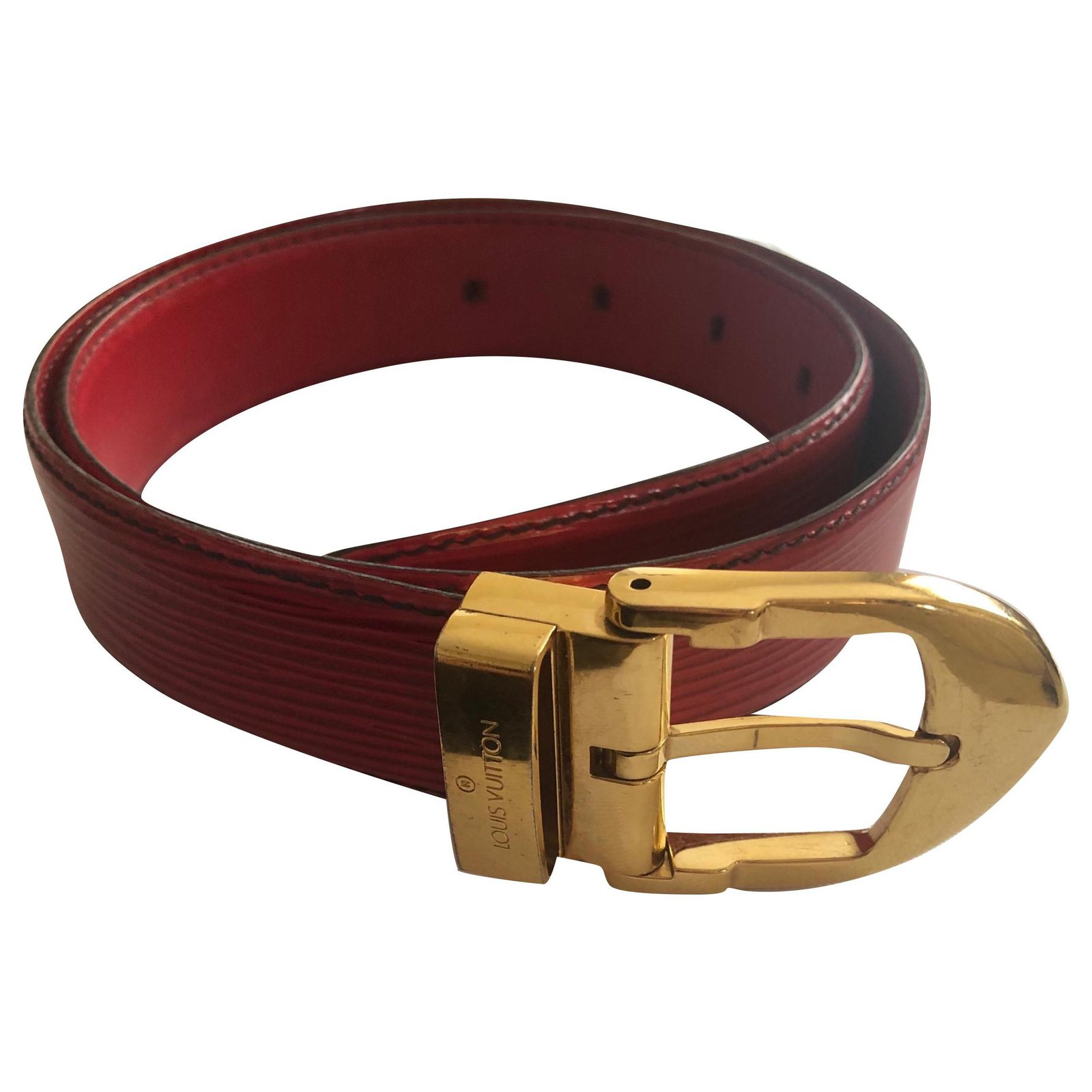 Louis Vuitton Belts Red Leather ref.192934 - Joli Closet