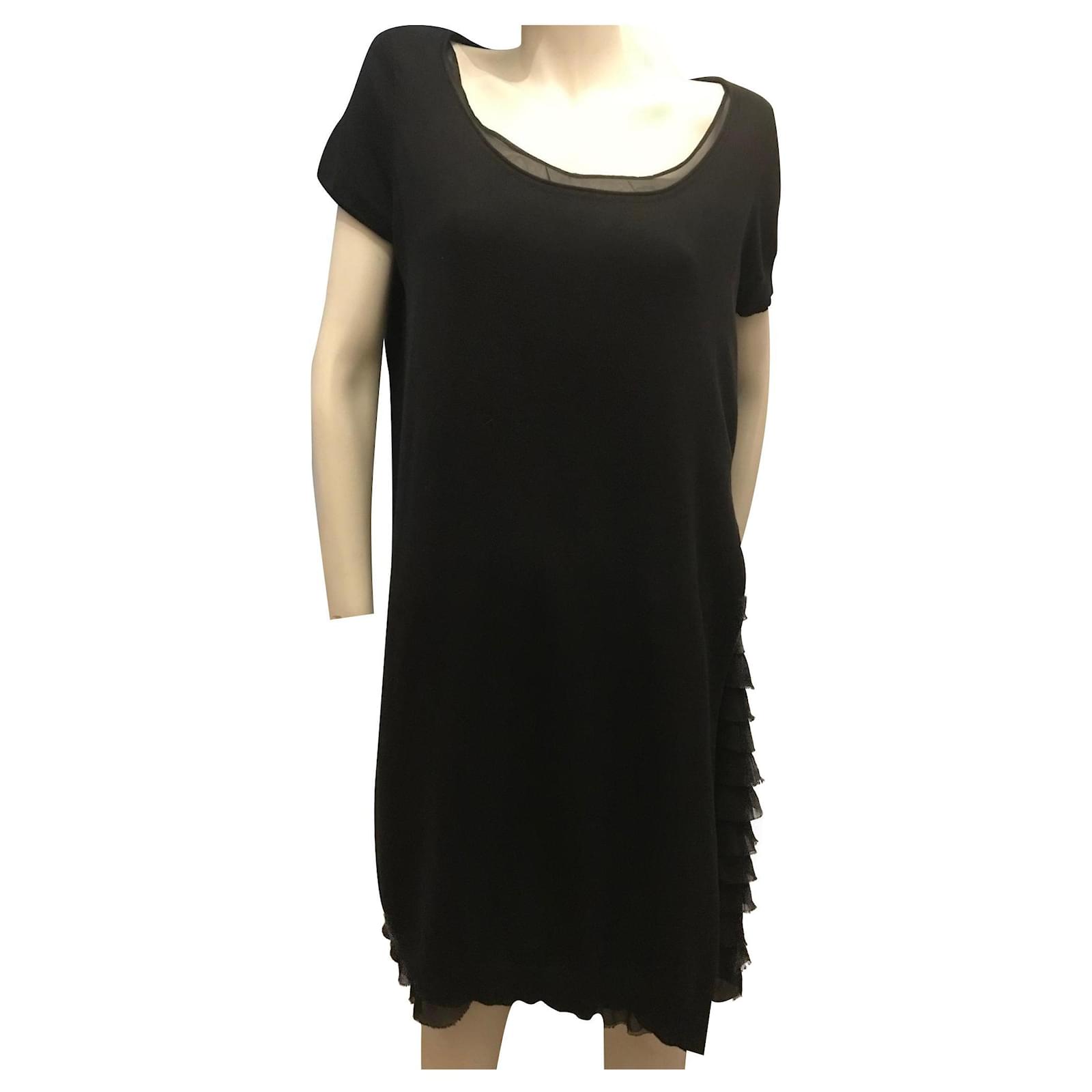 silk black dress short