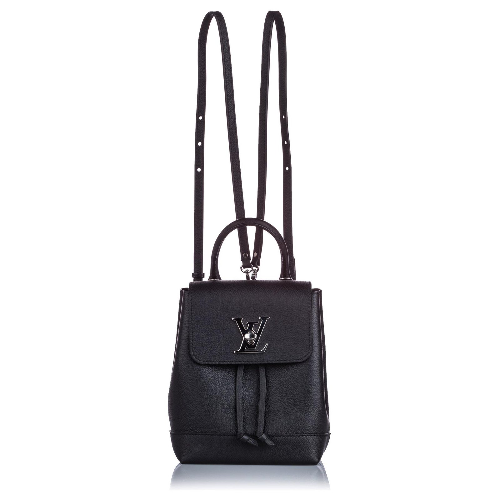 Louis Vuitton Black Mini LockMe Backpack Leather Pony-style