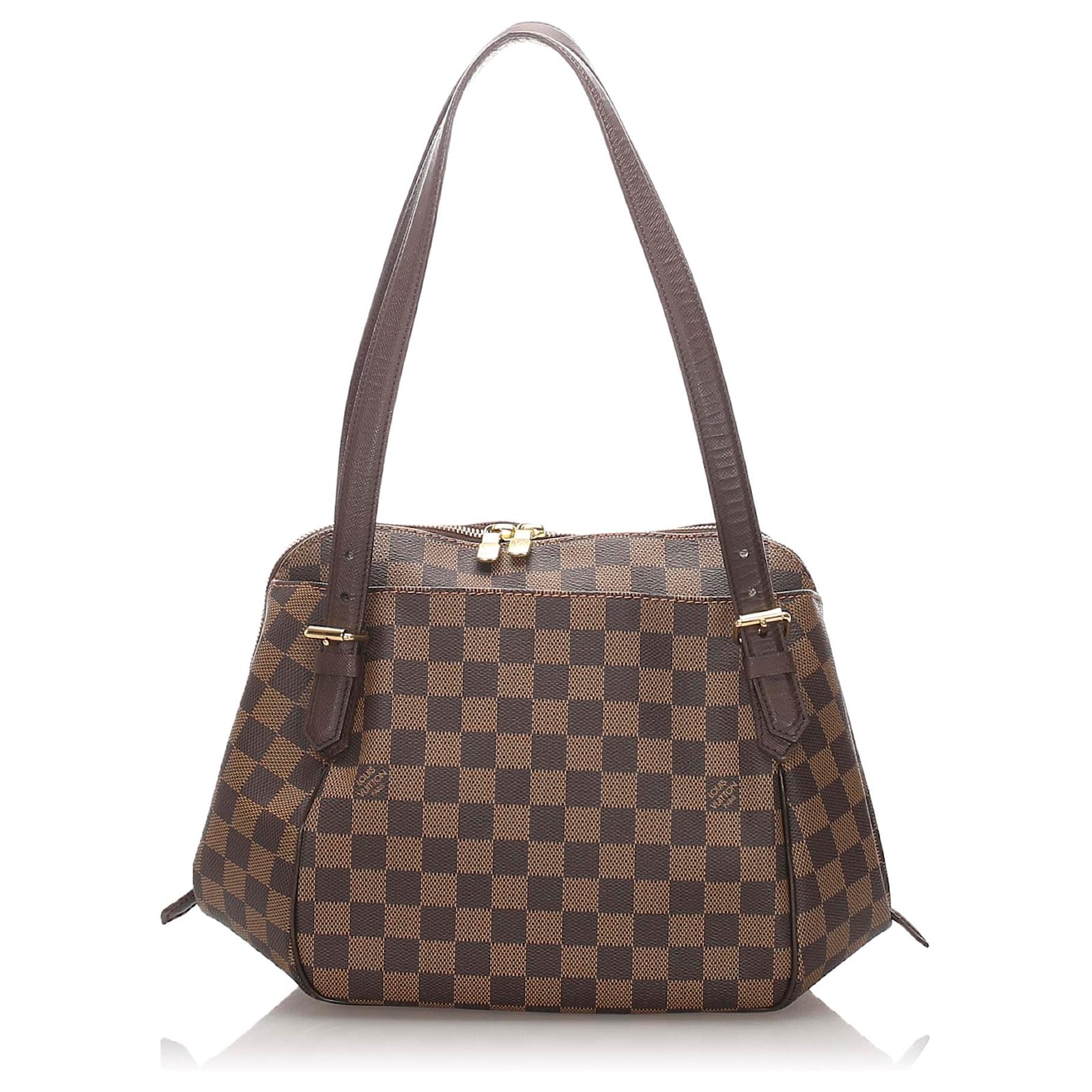 Burberry Brown Haymarket - Pochette en toile à carreaux Cuir Tissu Marron Multicolore Beige ref