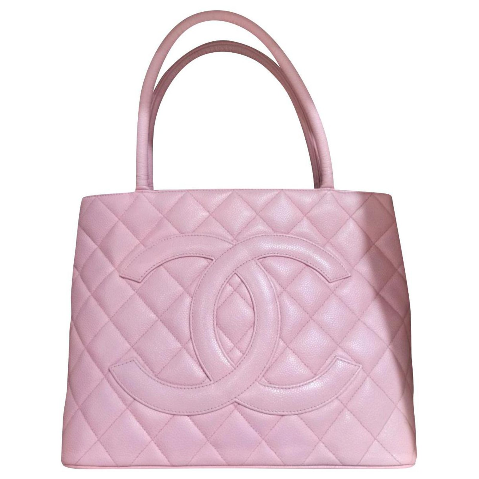 Medaillon Chanel Pink Caviar Medallion tote Leather ref.193984