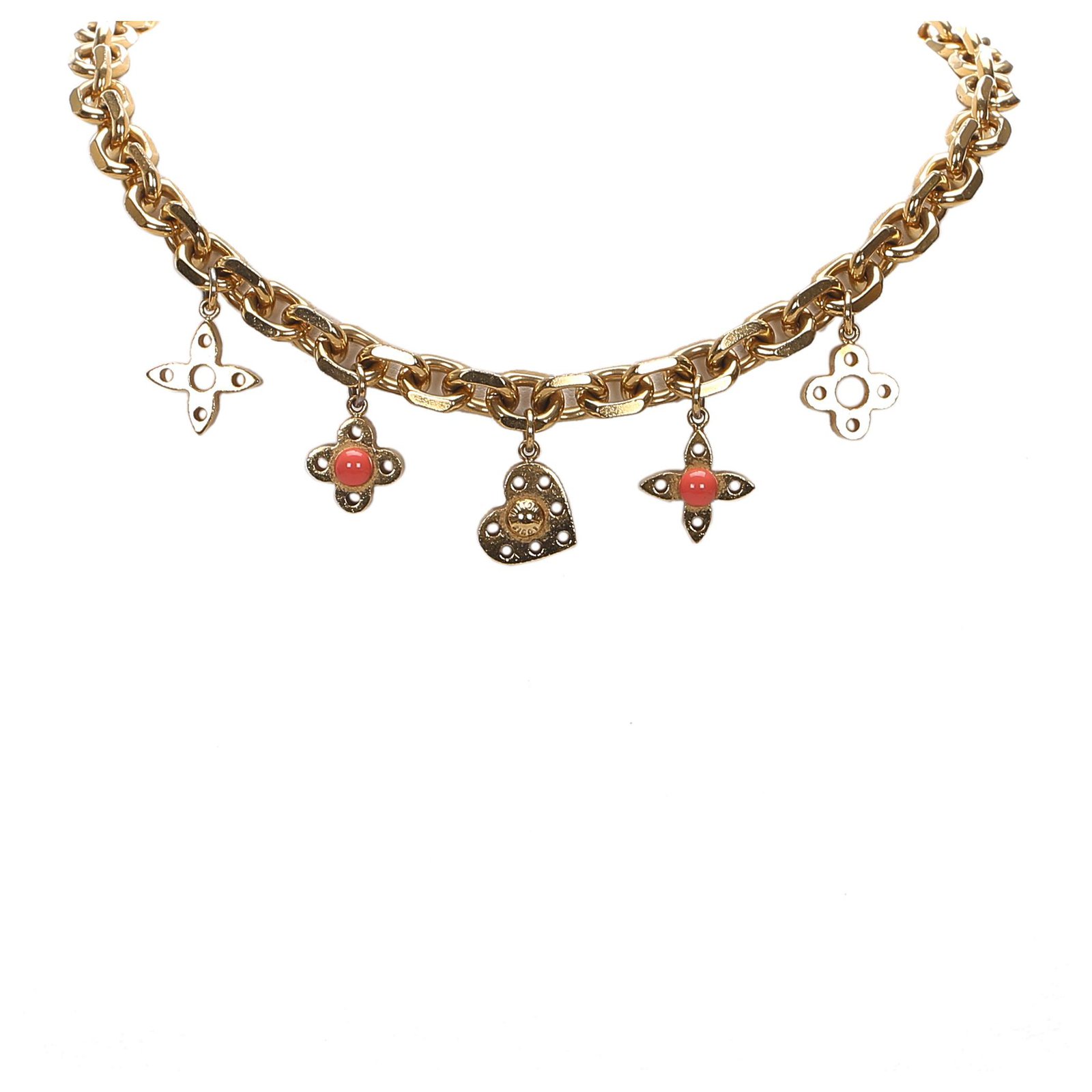 Louis Vuitton Gold Monogram Chain Necklace Golden Metal ref.194063 - Joli  Closet