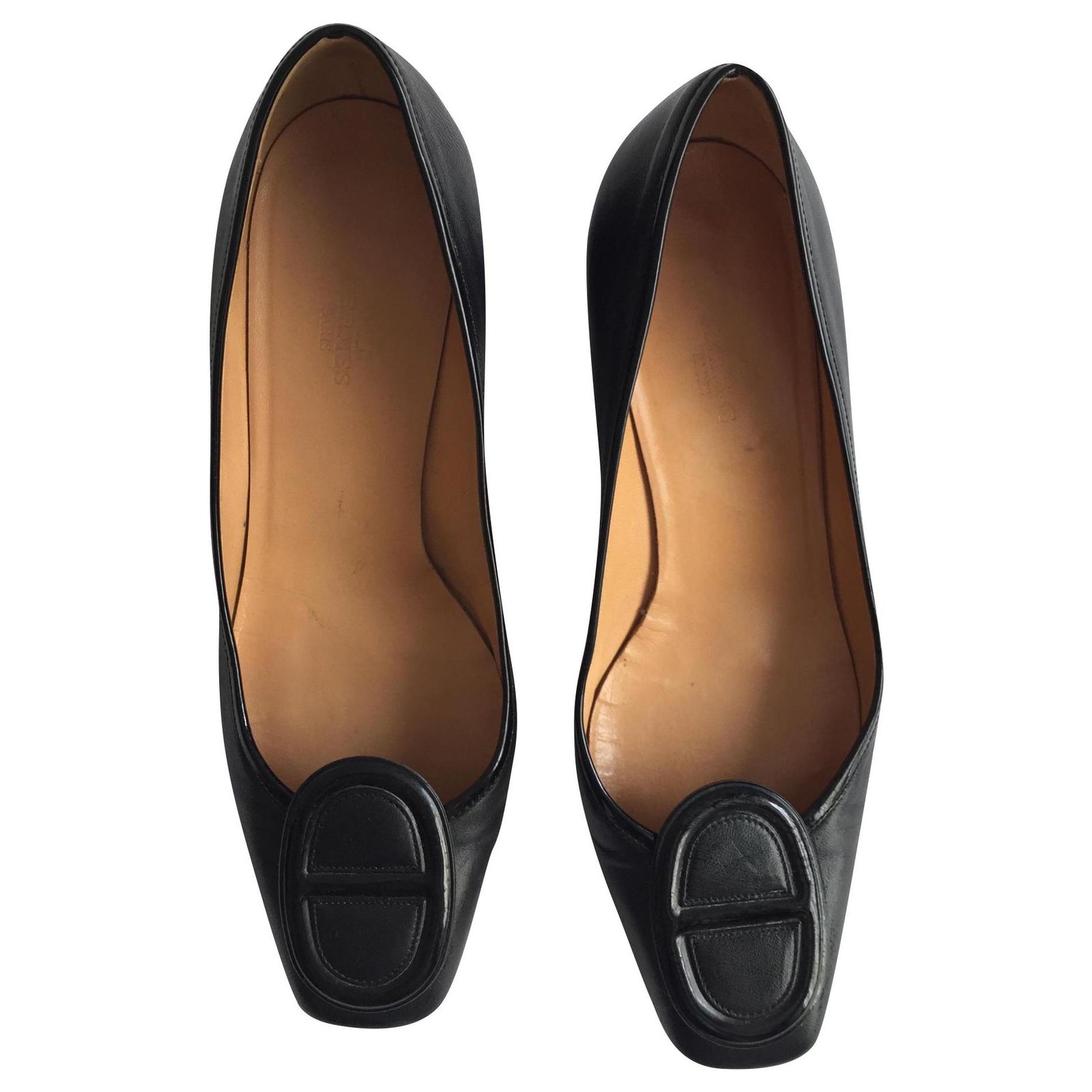 Hermès Heels Black Leather ref.194106 - Joli Closet