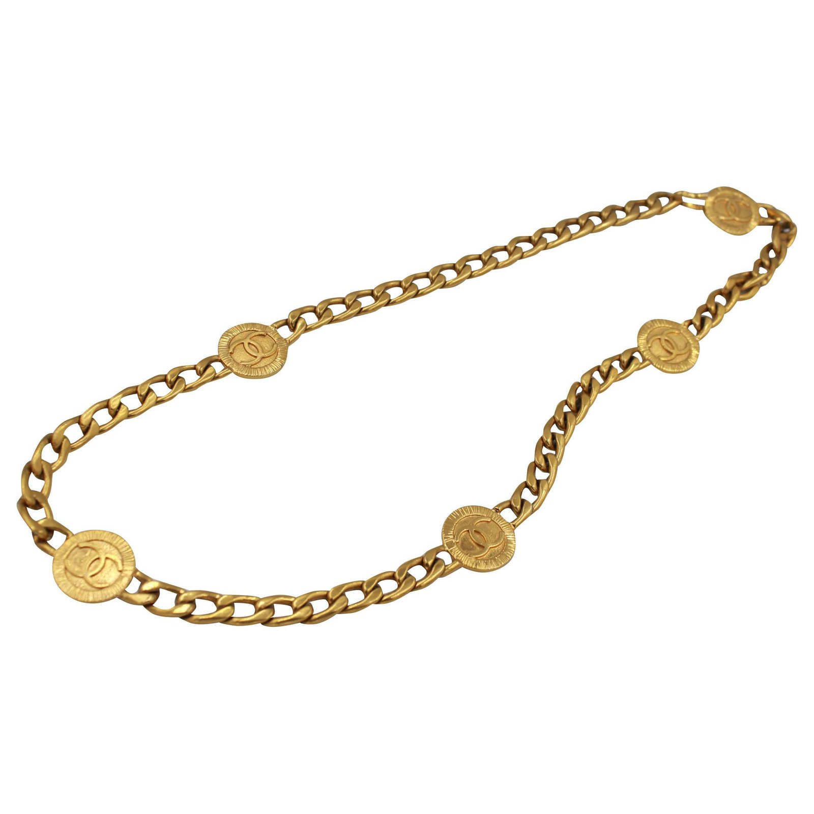 Knead neck offset Chanel Kettengürtel aus goldmetallgefüttertem «C» Golden ref.194644 - Joli  Closet