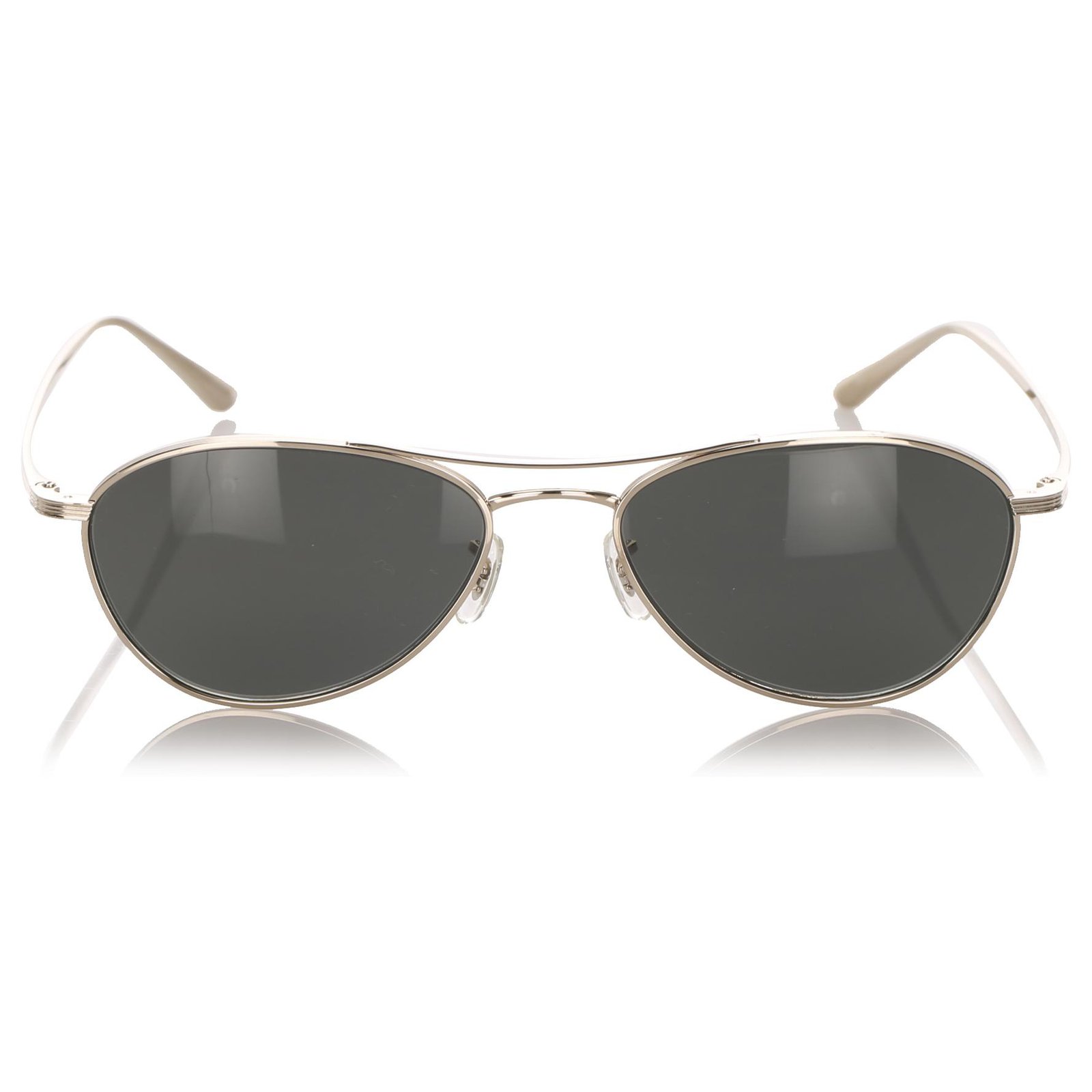 Oliver Peoples Black Aero LA Aviator Tinted Sunglasses Golden Metal   - Joli Closet