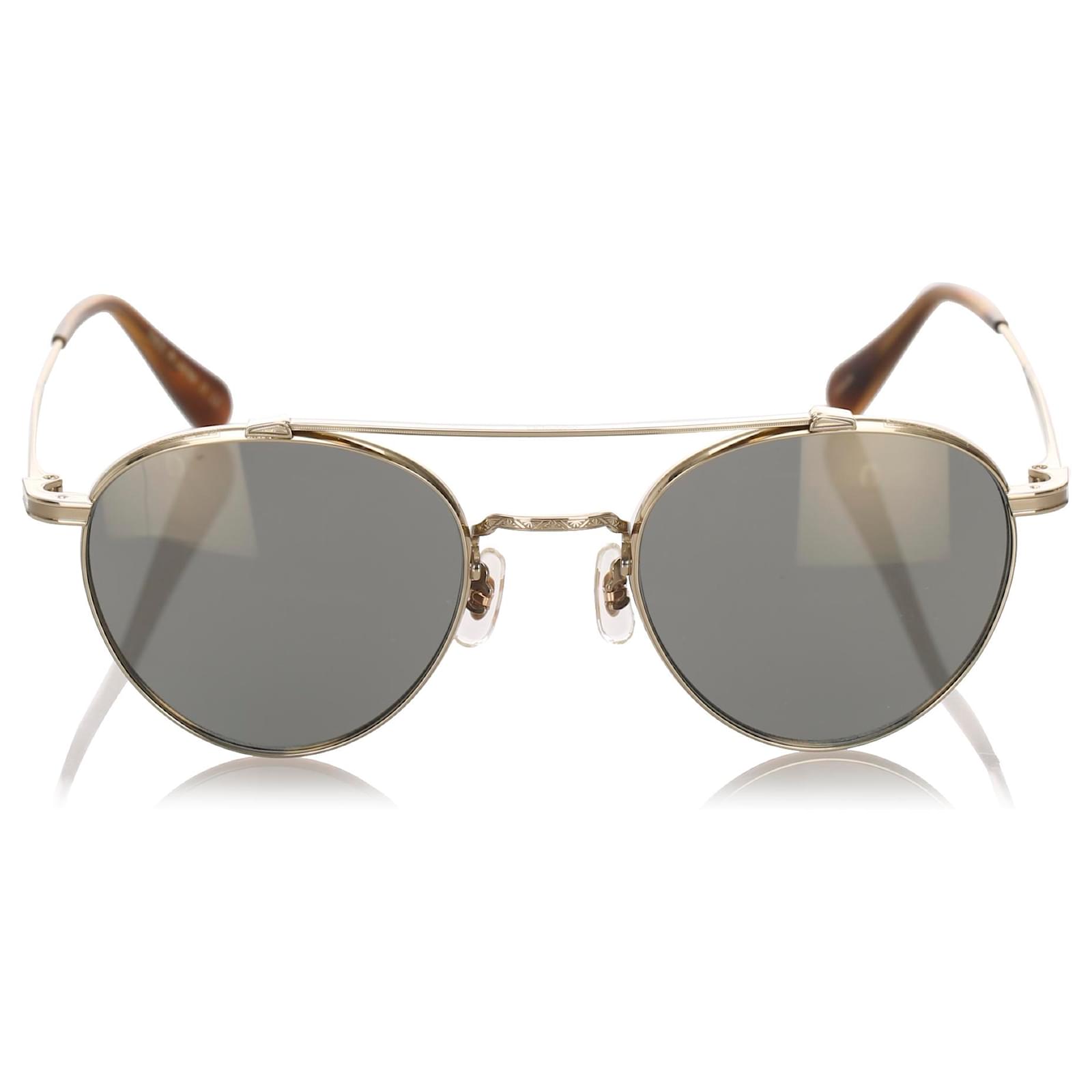 oliver peoples green aviator sunglasses