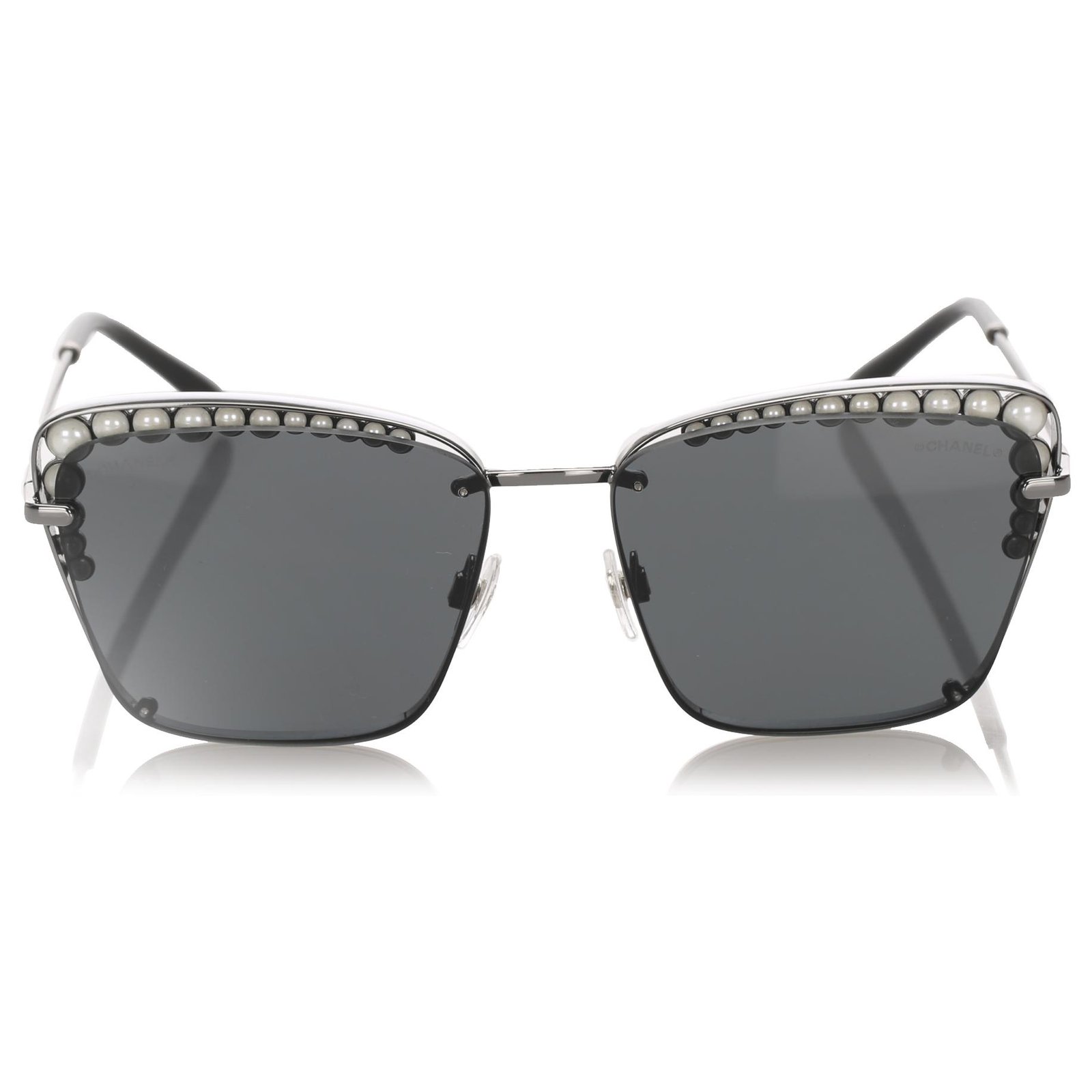 Chanel Black Square Tinted Sunglasses Metal ref.194970 - Joli Closet