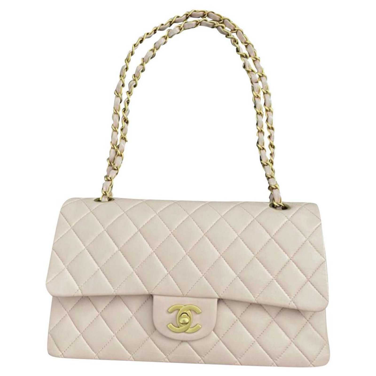 Timeless Rare Chanel pink lambskin medium classic flap bag Leather