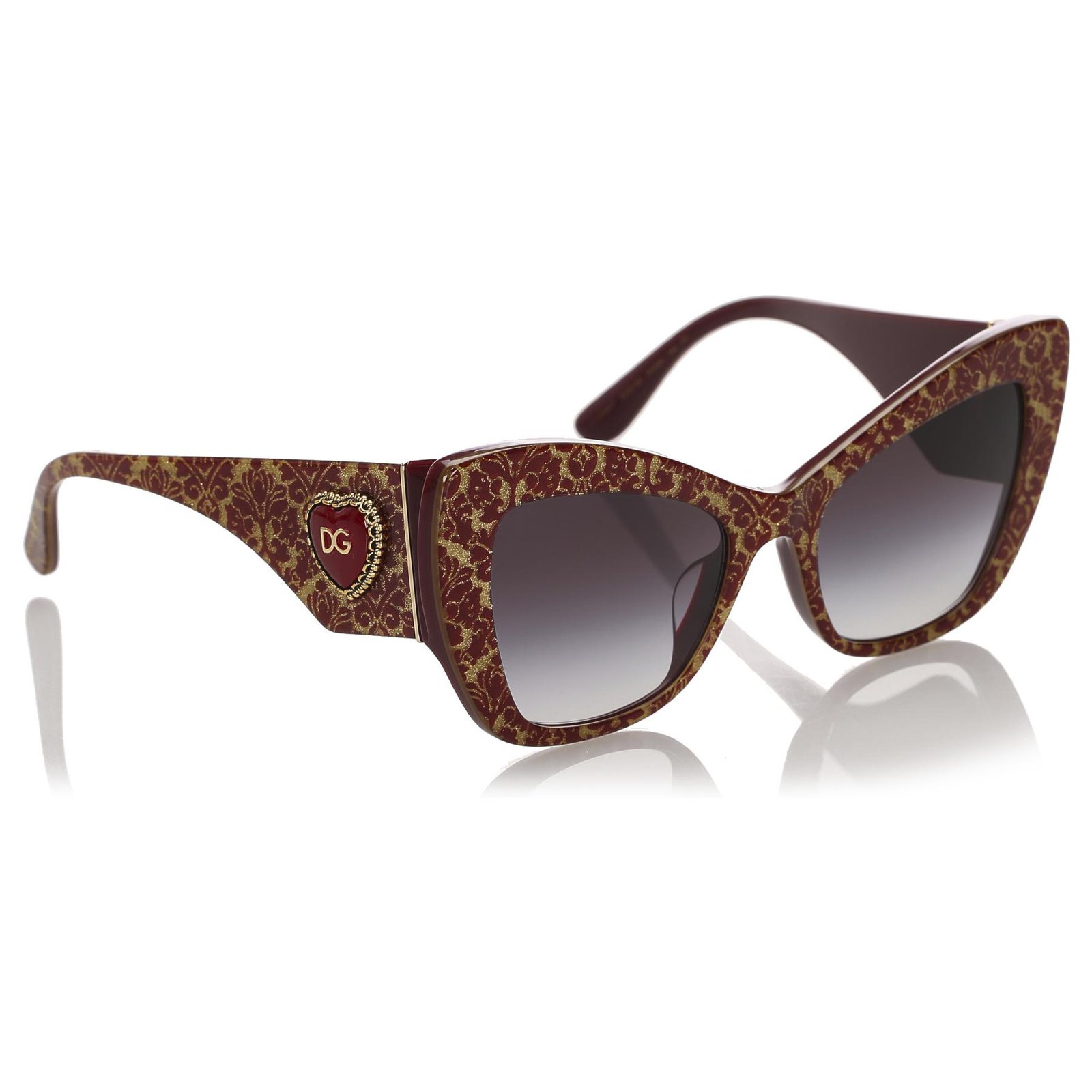 Dolce & Gabbana Dolce&Gabbana Brown Cat Eye Tinted Sunglasses Black Plastic   - Joli Closet