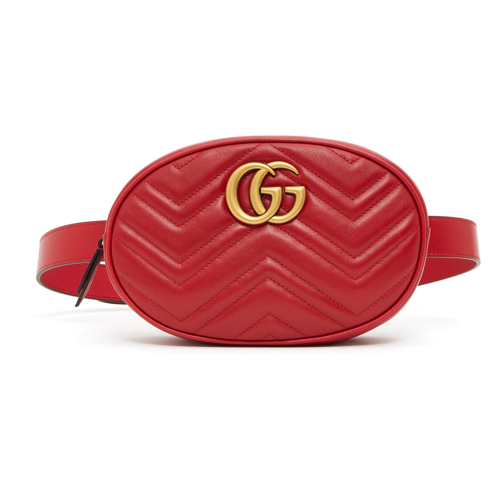Gucci BELT BAG GG MARMONT RED NEW Leather  - Joli Closet