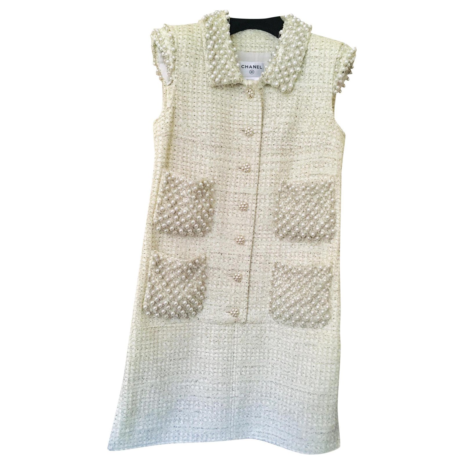 Chanel style beige summer dress made of linen and viscose, tweed – купить  на Ярмарке Мастеров – CJB2HCOM | Dresses, Novosibirsk