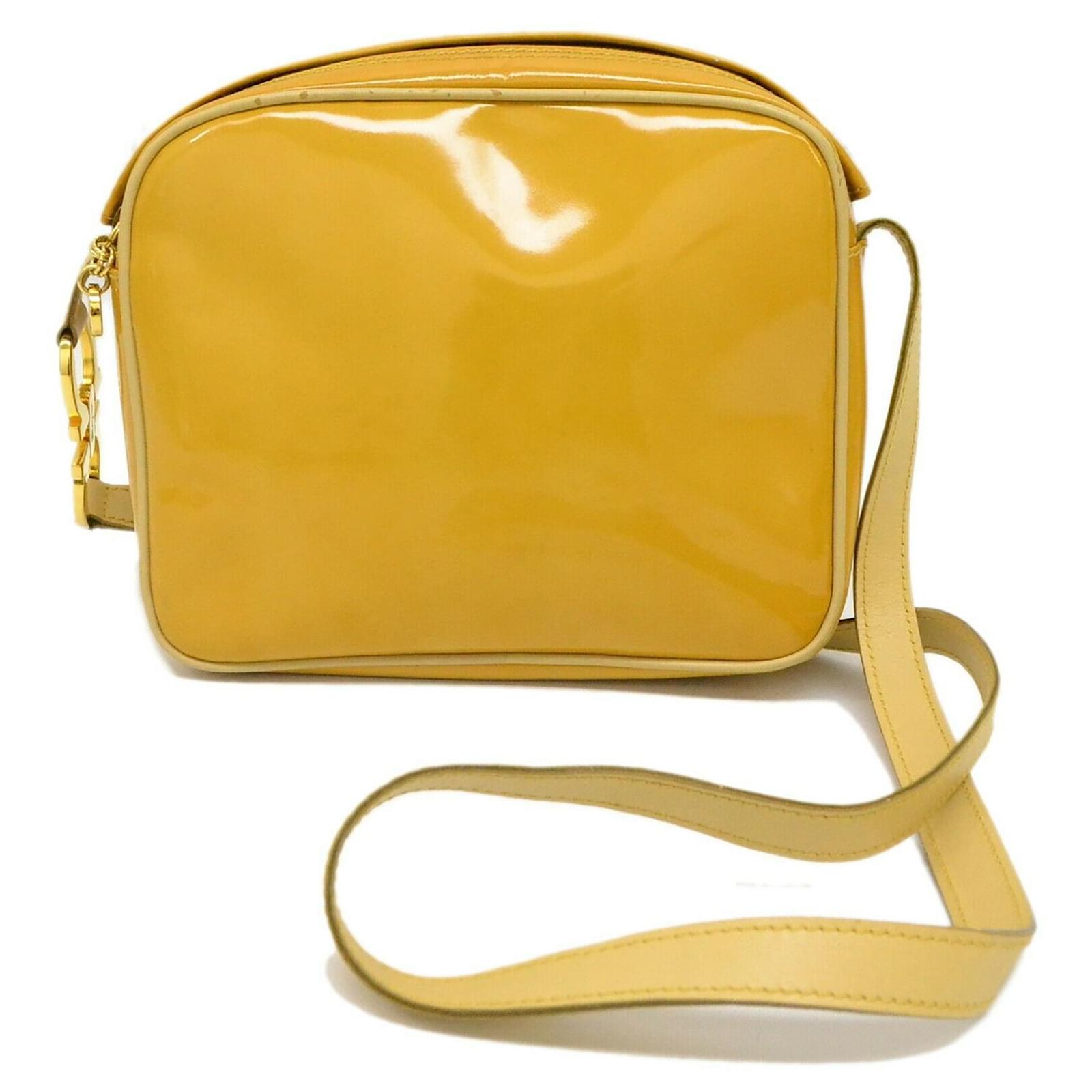 yellow patent bag