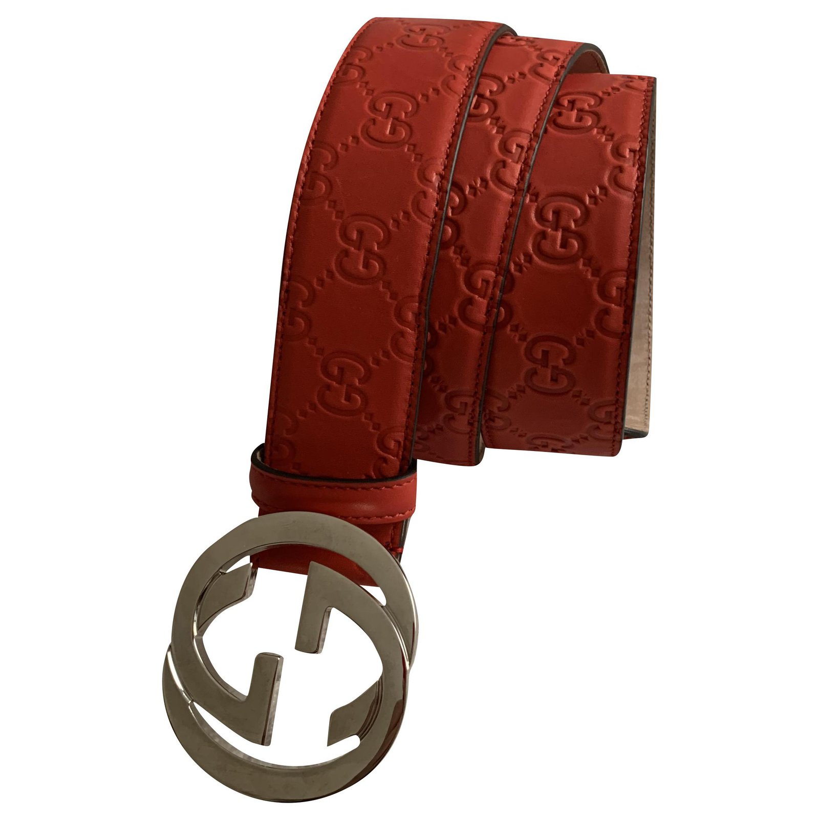 Gucci Red Signature leather belt Belts 