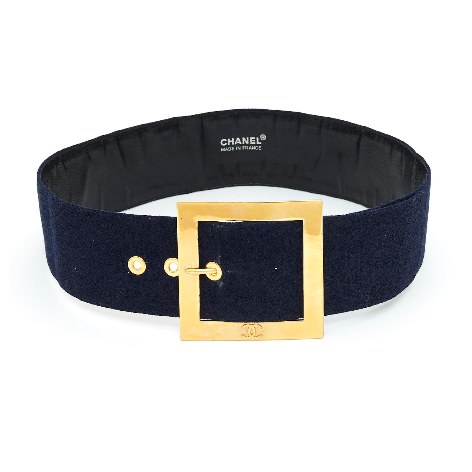 Chanel Belts Navy blue Cloth Joli Closet
