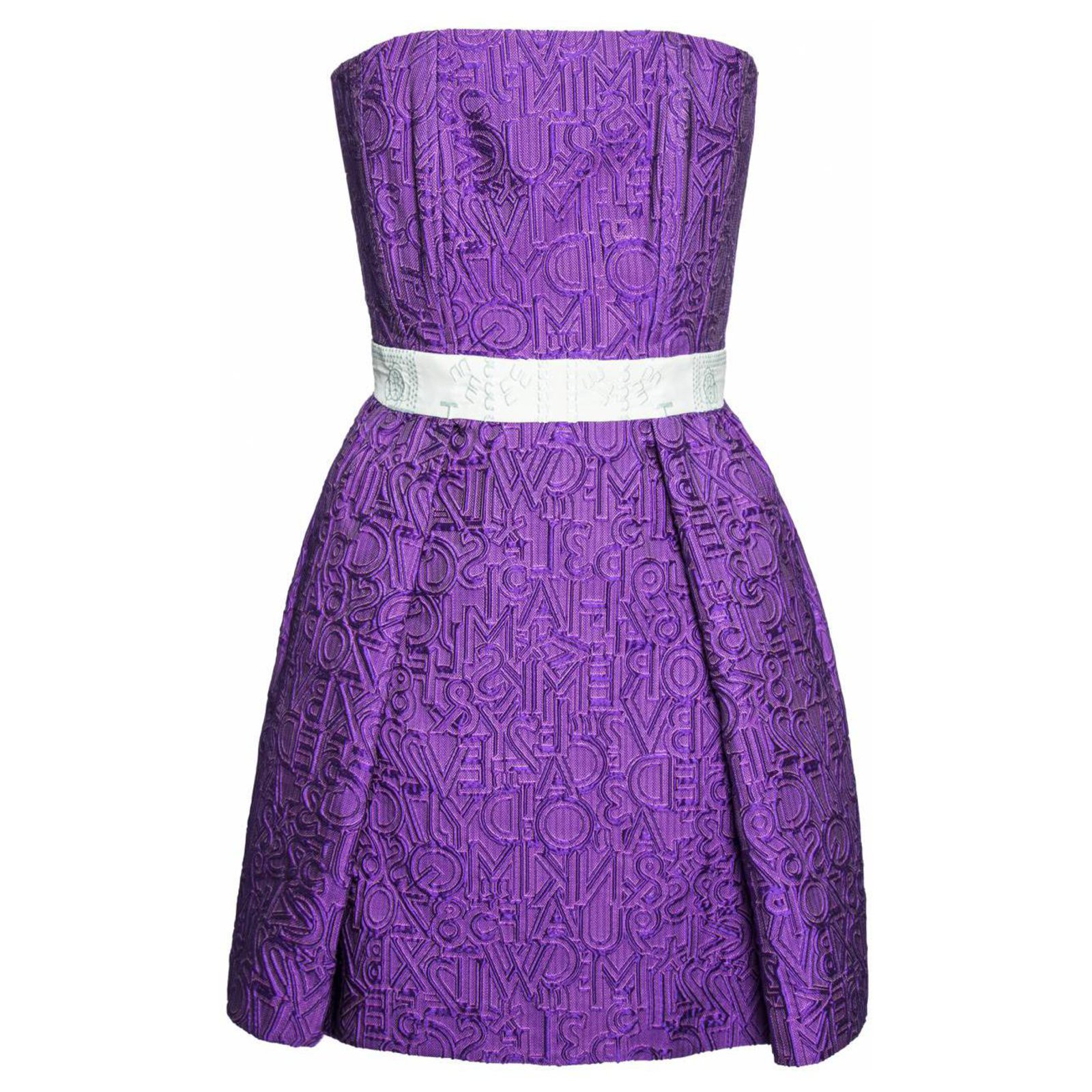purple jacquard dress