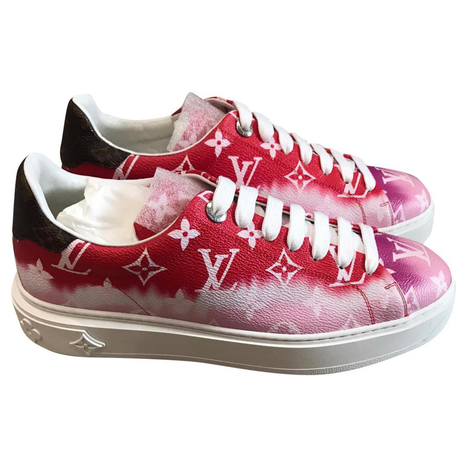 rookie Problemer Gøre en indsats louis vuitton sneakers Red Leather ref.196811 - Joli Closet
