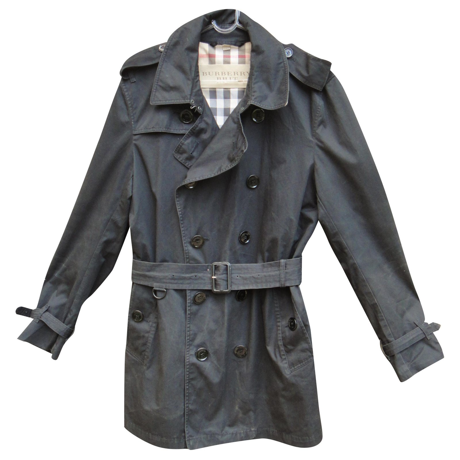 burberry brit black trench coat