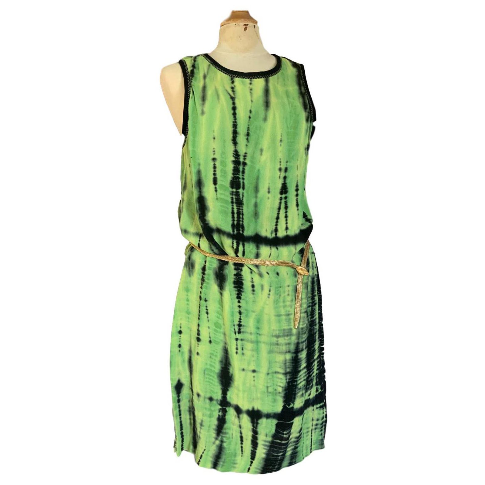 light green silk dress