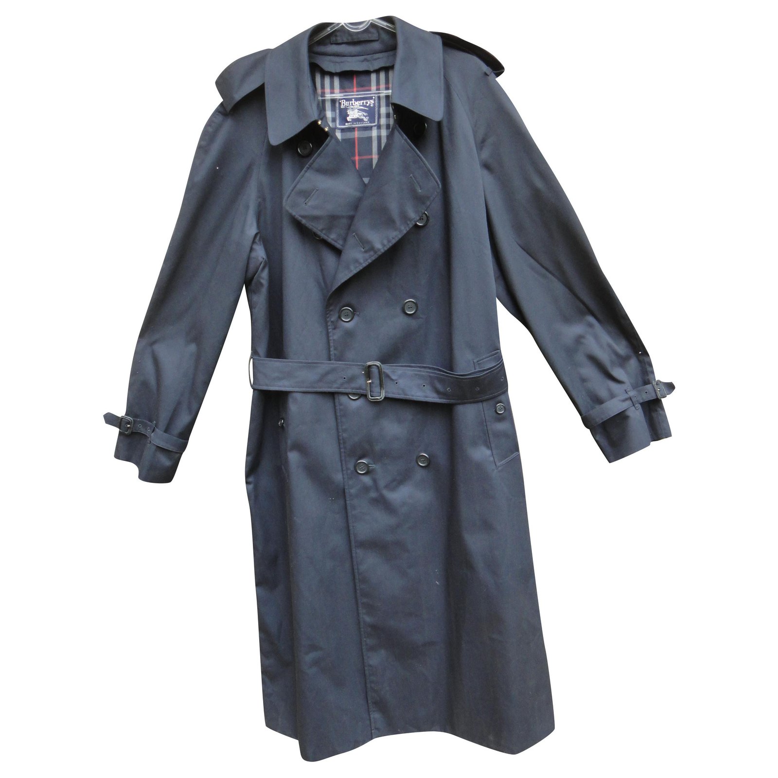 blue burberry coat